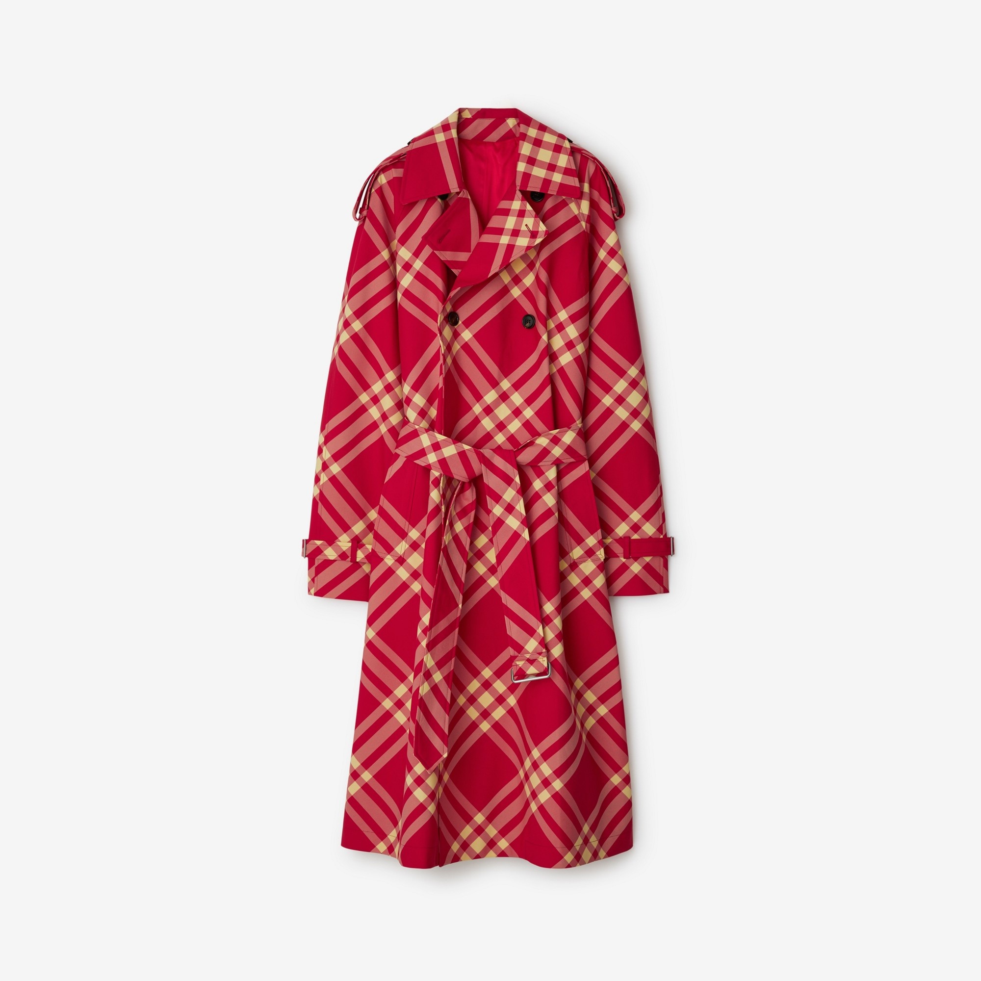 Long Check Trench Coat - 1