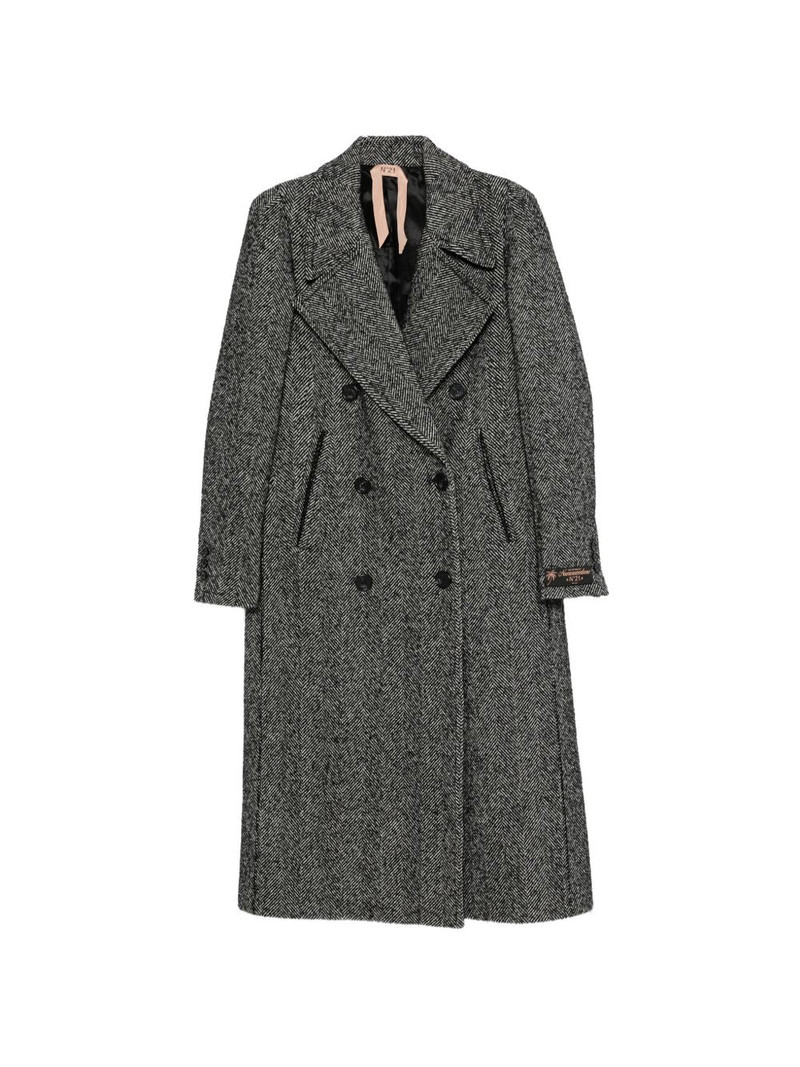 double-breasted woven coat 1