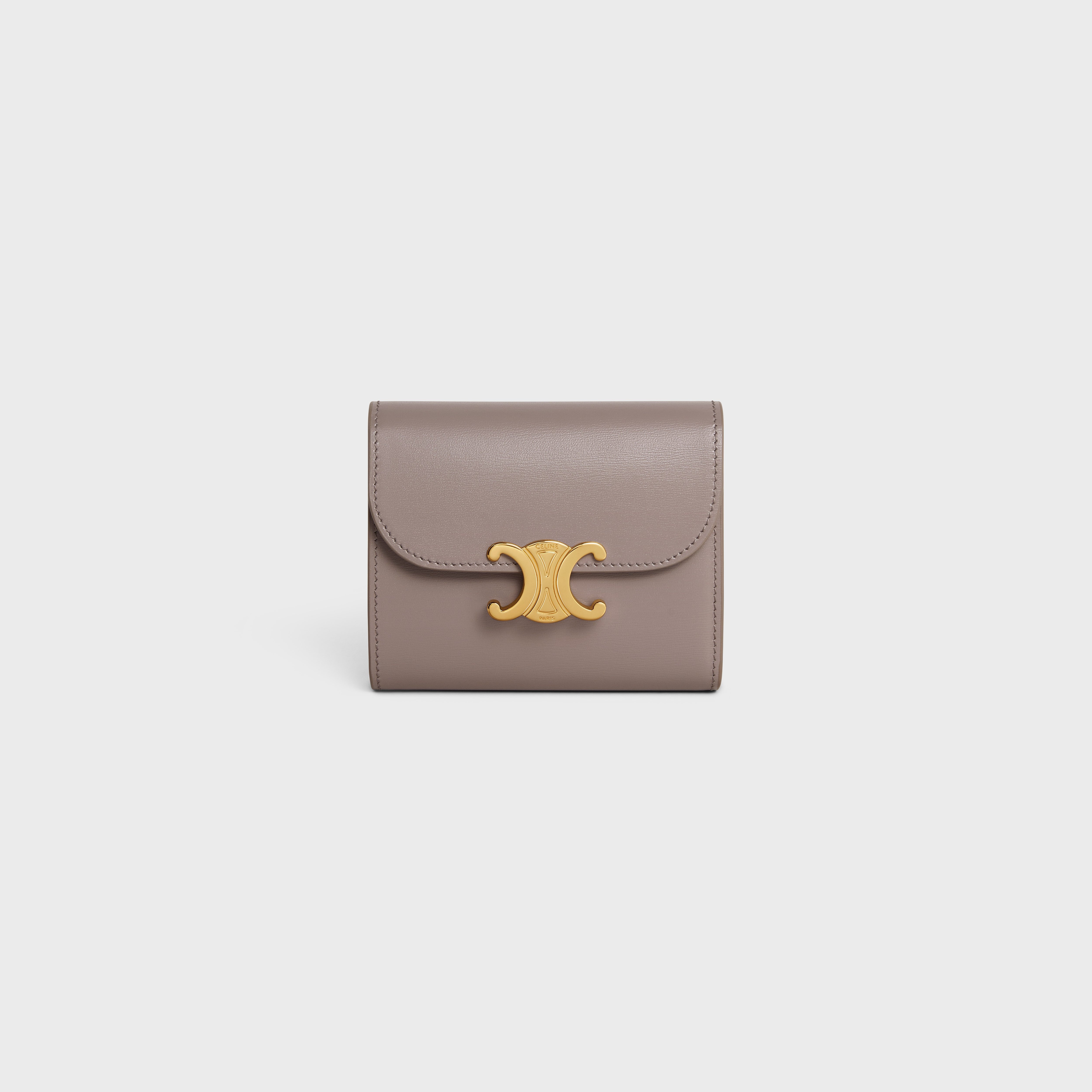 【CELINE】Triomphe Small wallet (送料込み) CELINE Small Wallet TRIOMPHE in Shiny calfskin | REVERSIBLE