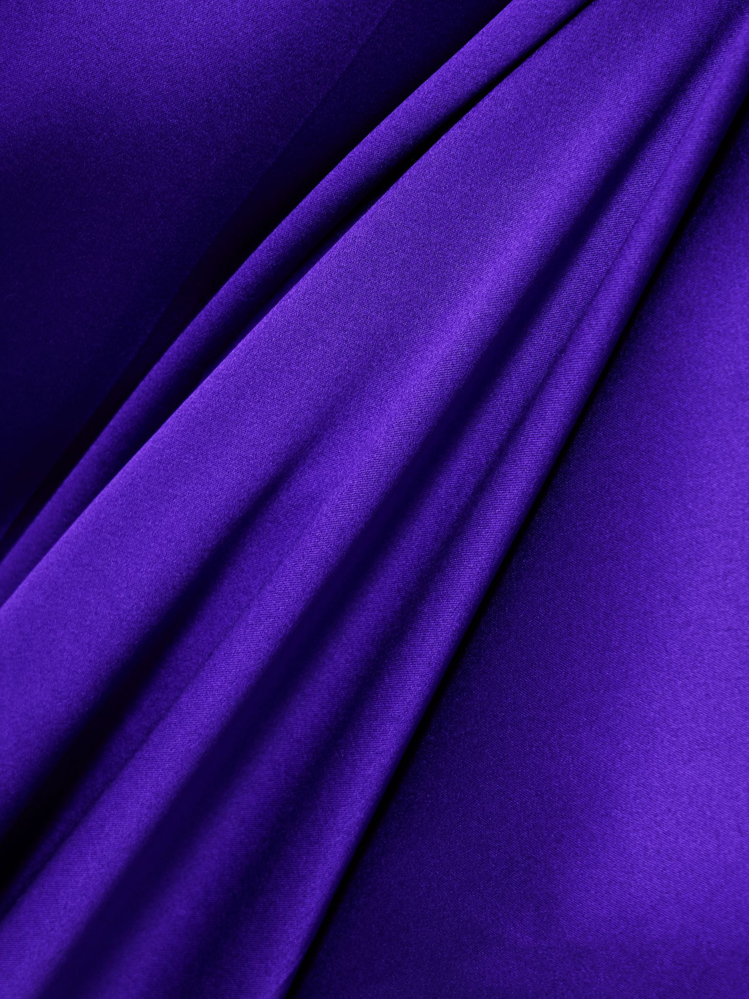 Silk-blend satin straight-leg pants Purple - 5
