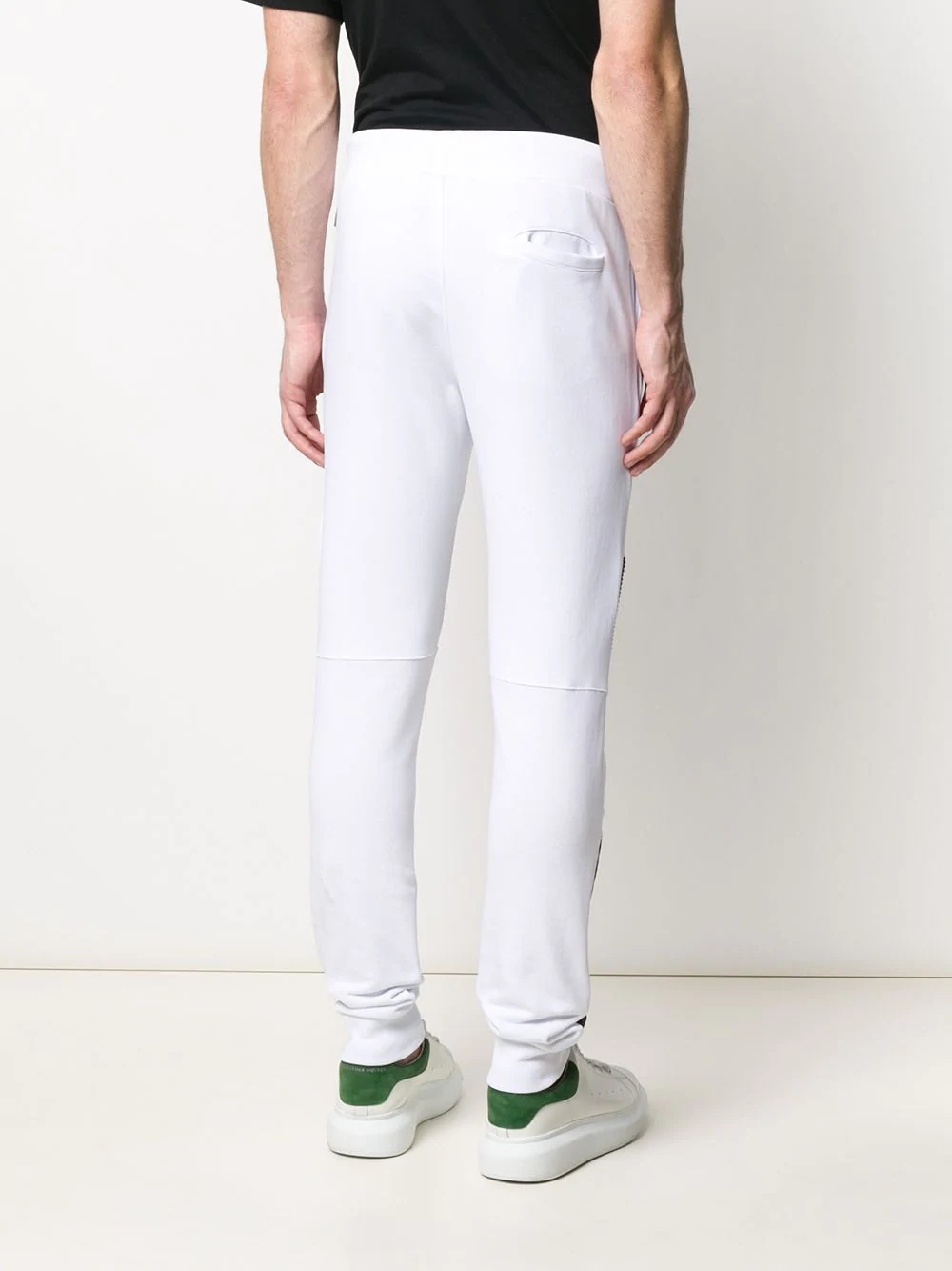 ribbed panel cotton track pants - 4