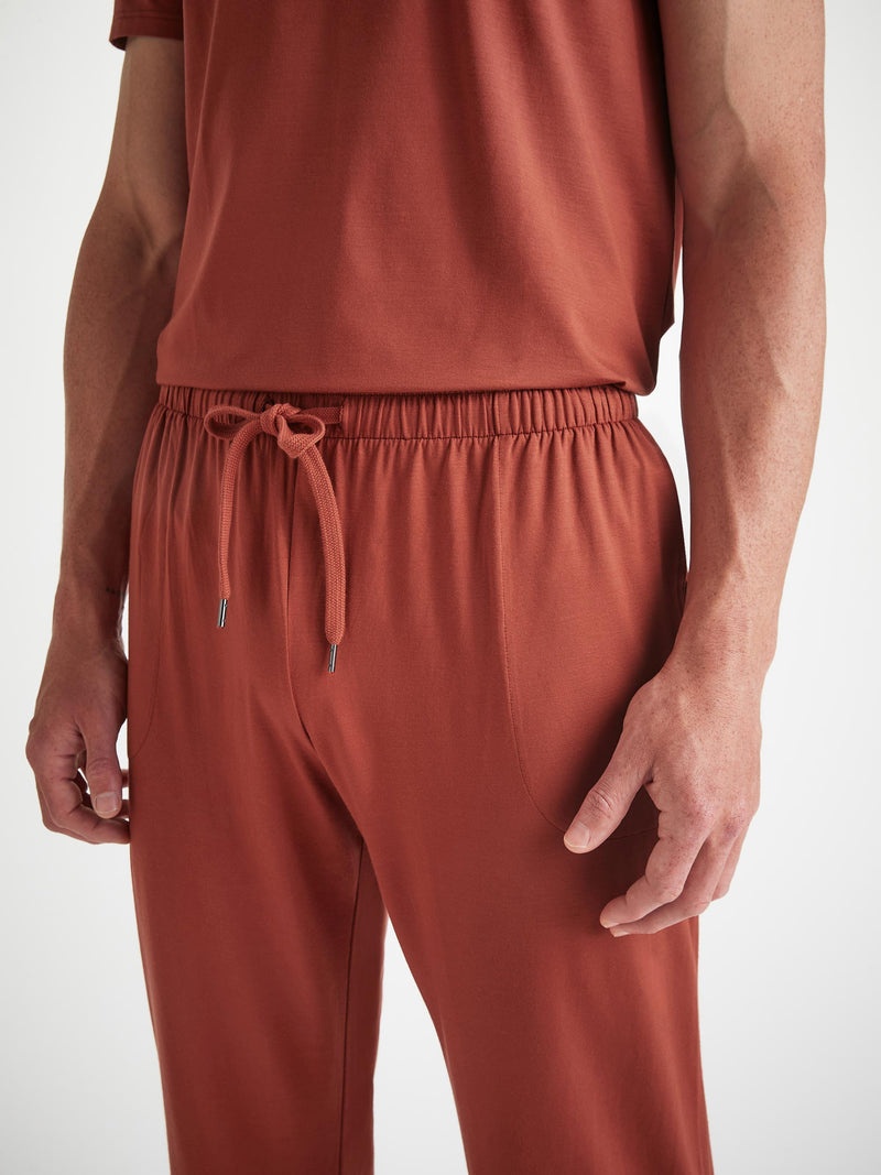 Men's Lounge Pants Basel Micro Modal Stretch Rust Red - 5