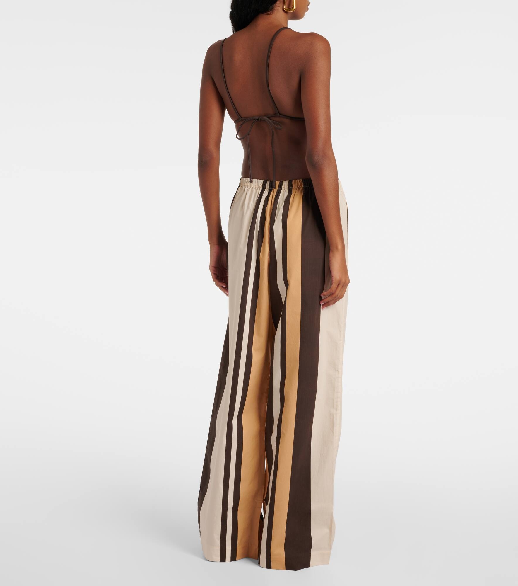 Savanna striped cotton wide-leg pants - 3
