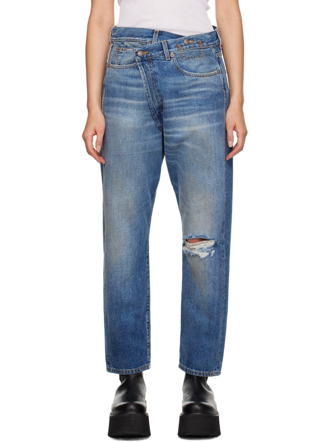 Blue Crossover Jeans - 1