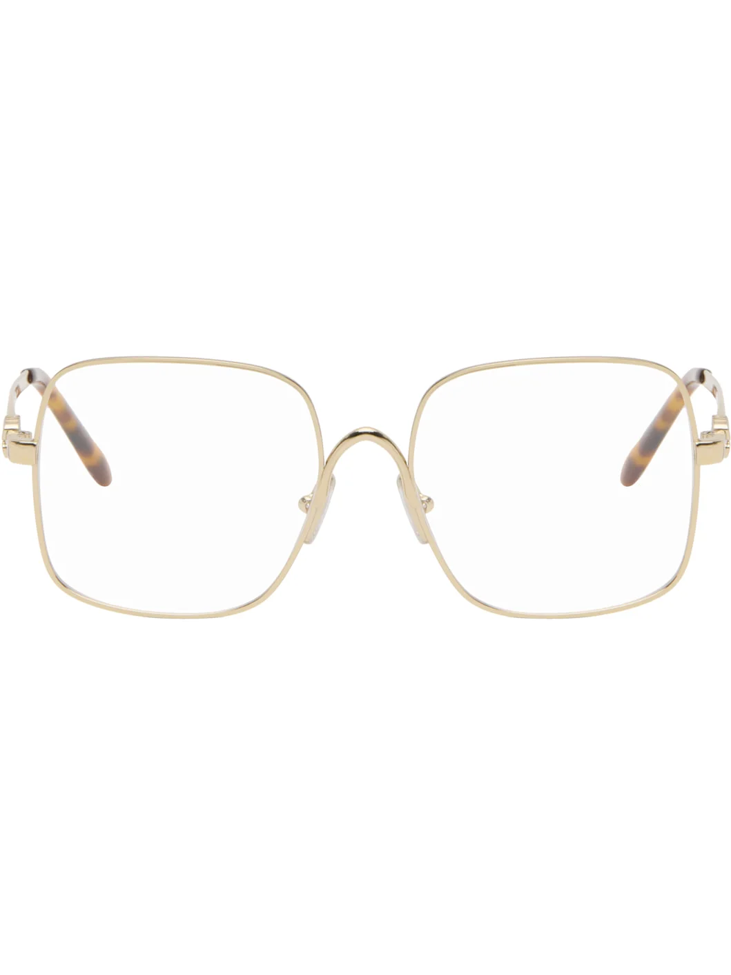 Gold Large Suare Metal Glasses - 1