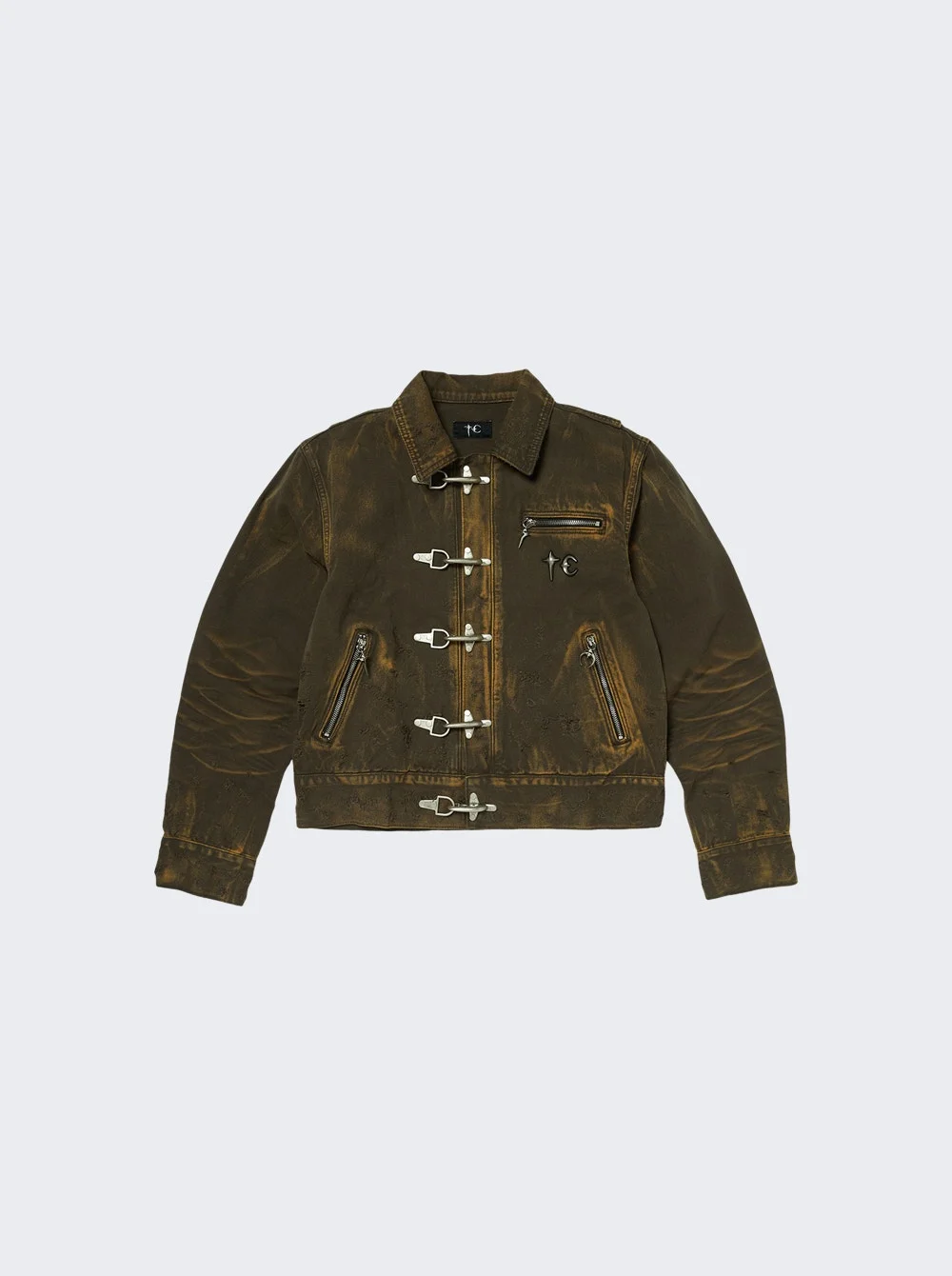Two Tone Washed Jacket Olive - 1