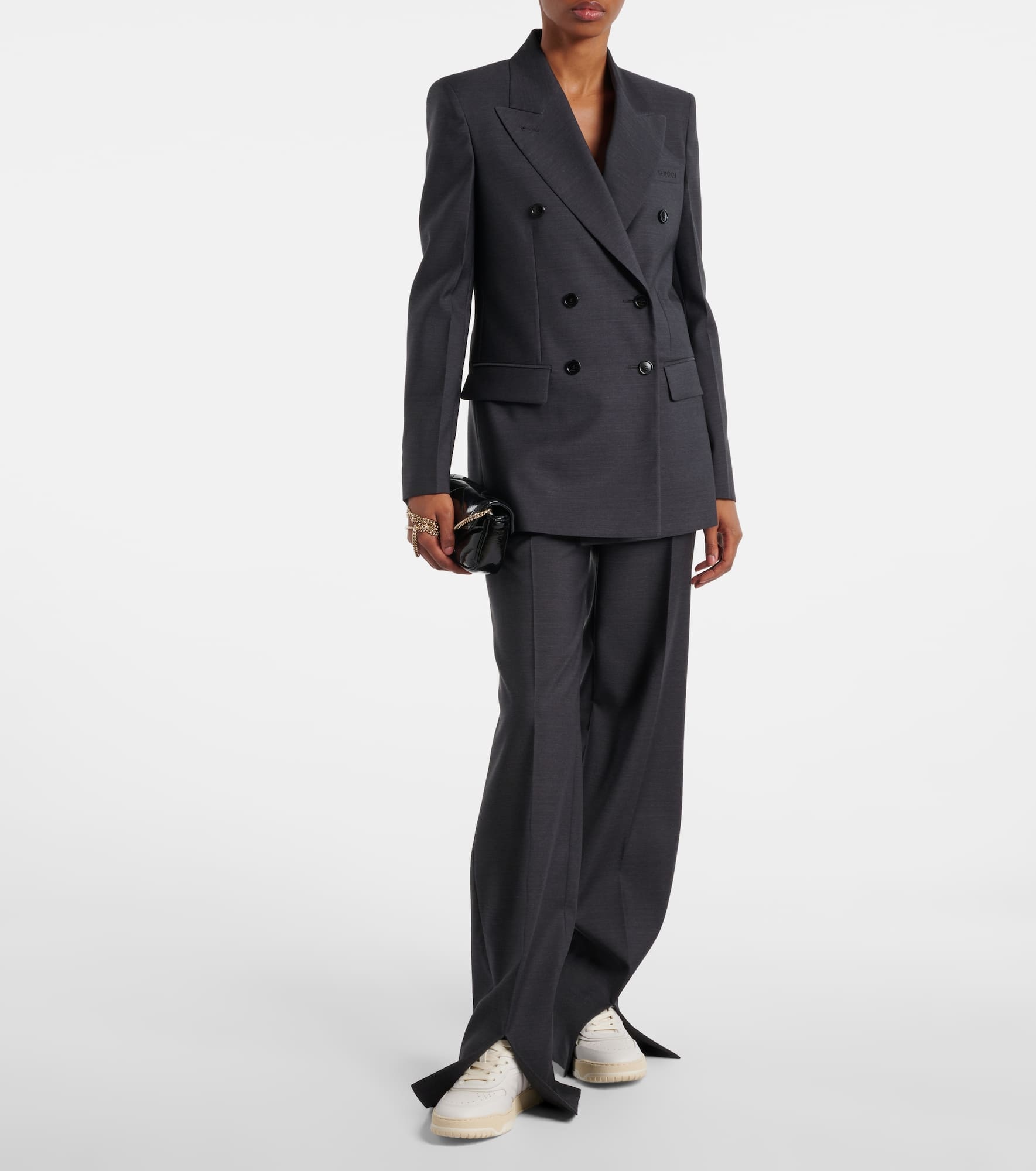 Double-breasted wool blazer - 2
