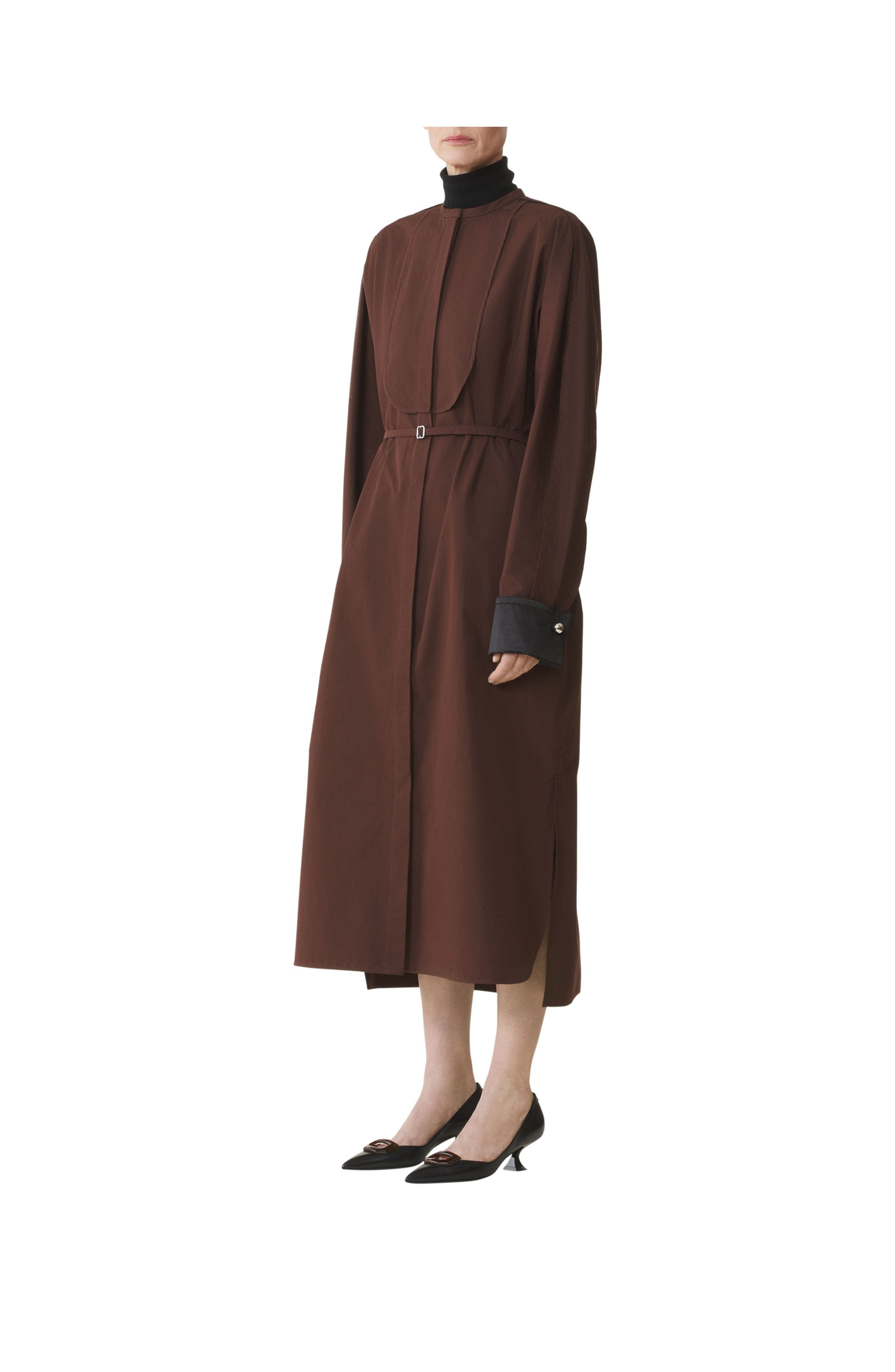 Lanvin Shirt Dress In Cotton Popelin in Mocca at Nordstrom - 3