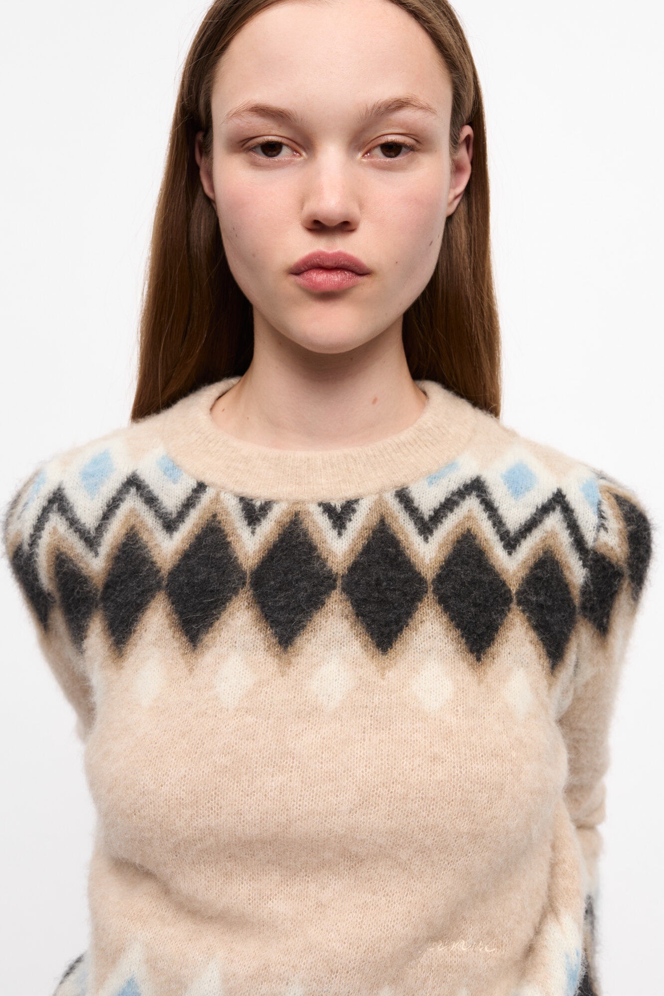 MULTICOLOR FINE BRUSHED ALPACA SWEATER - 5