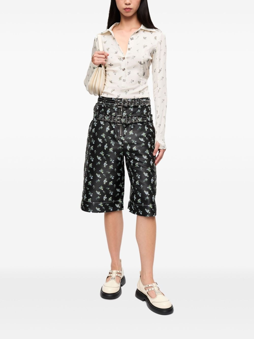 floral-print shorts - 2