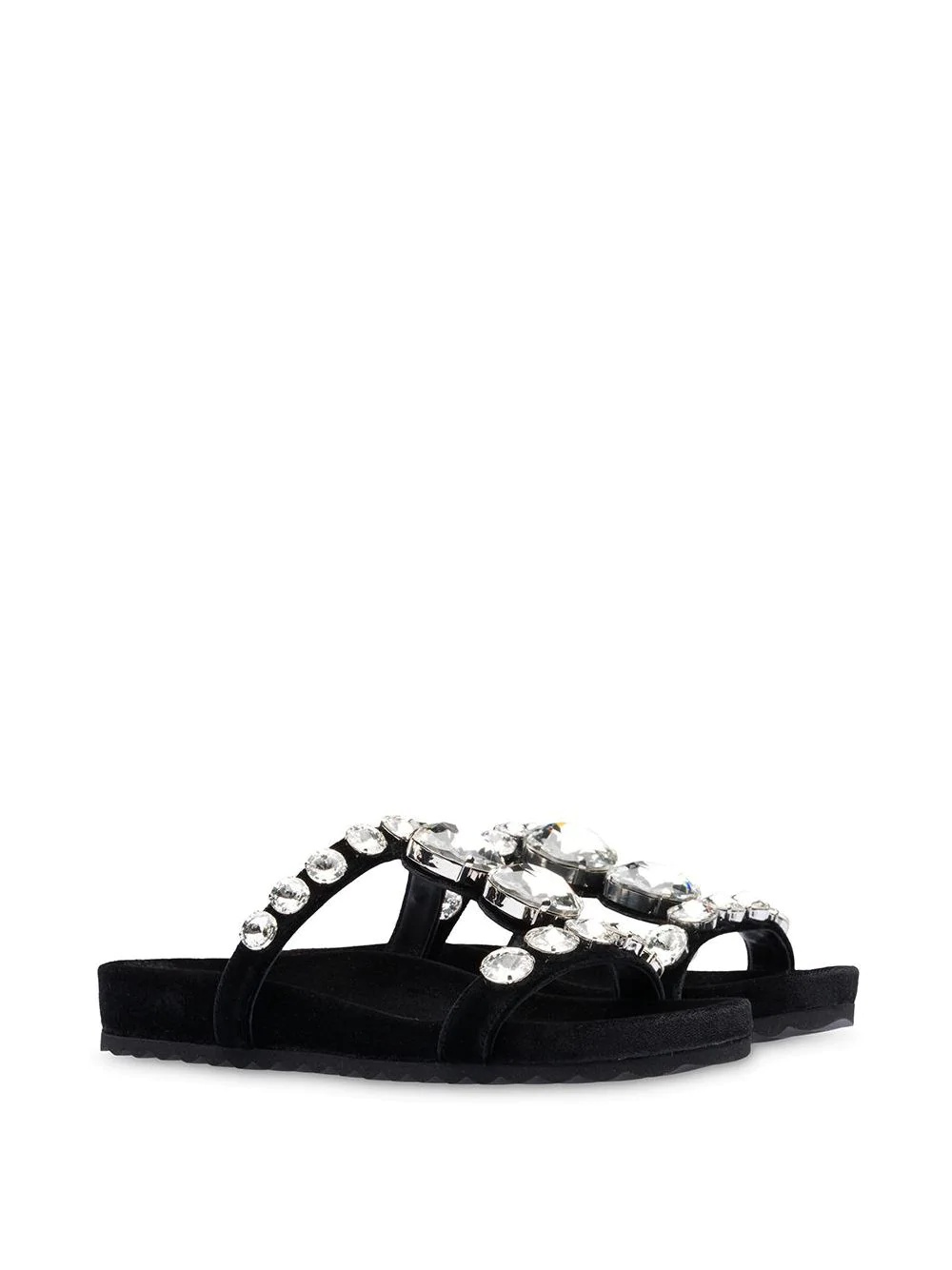 embellished velvet sandals - 2