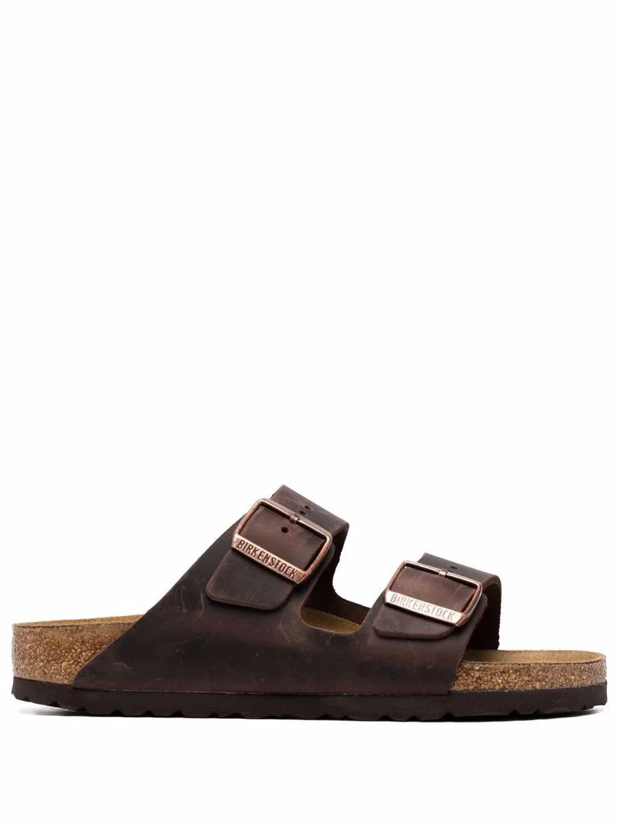 Birkenstock Brown Leather Arizona Sandals - 1