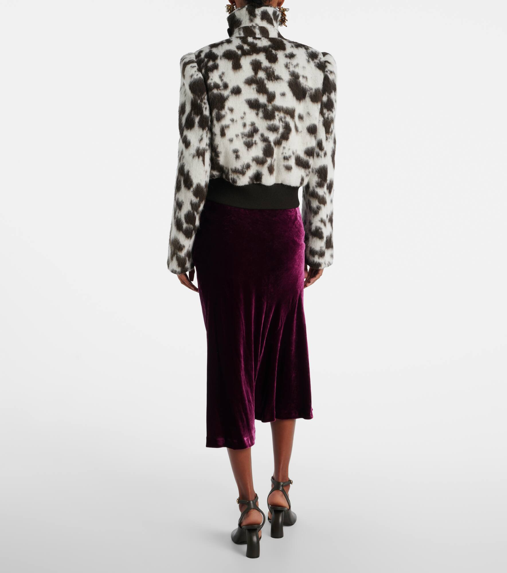 Animal-printed wool-blend jacket - 3