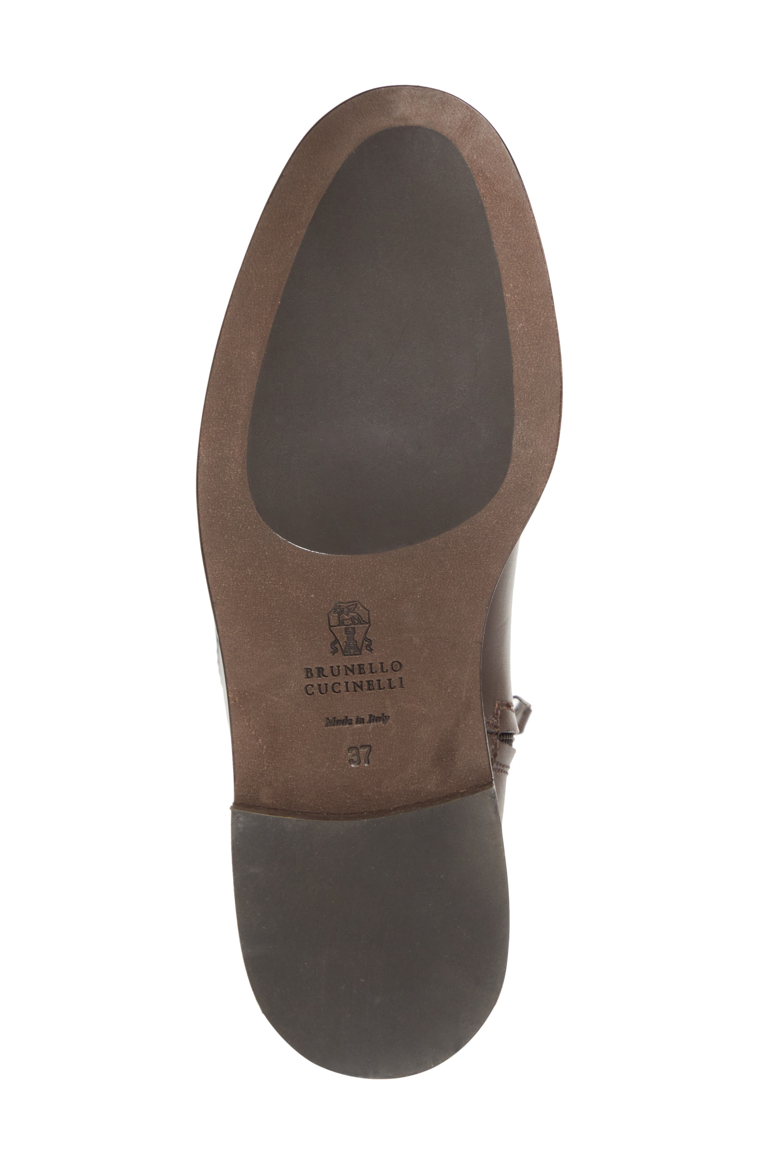 Brunello Cucinelli Monili Trim Riding Boot in C8279 Dark Brown at Nordstrom - 6