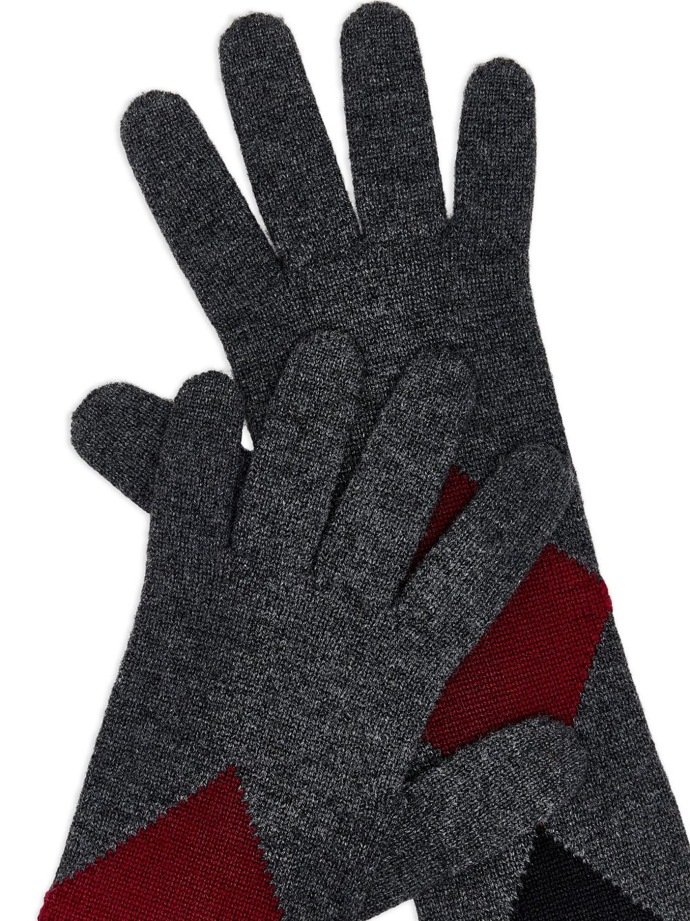 argyle-pattern long gloves - 2