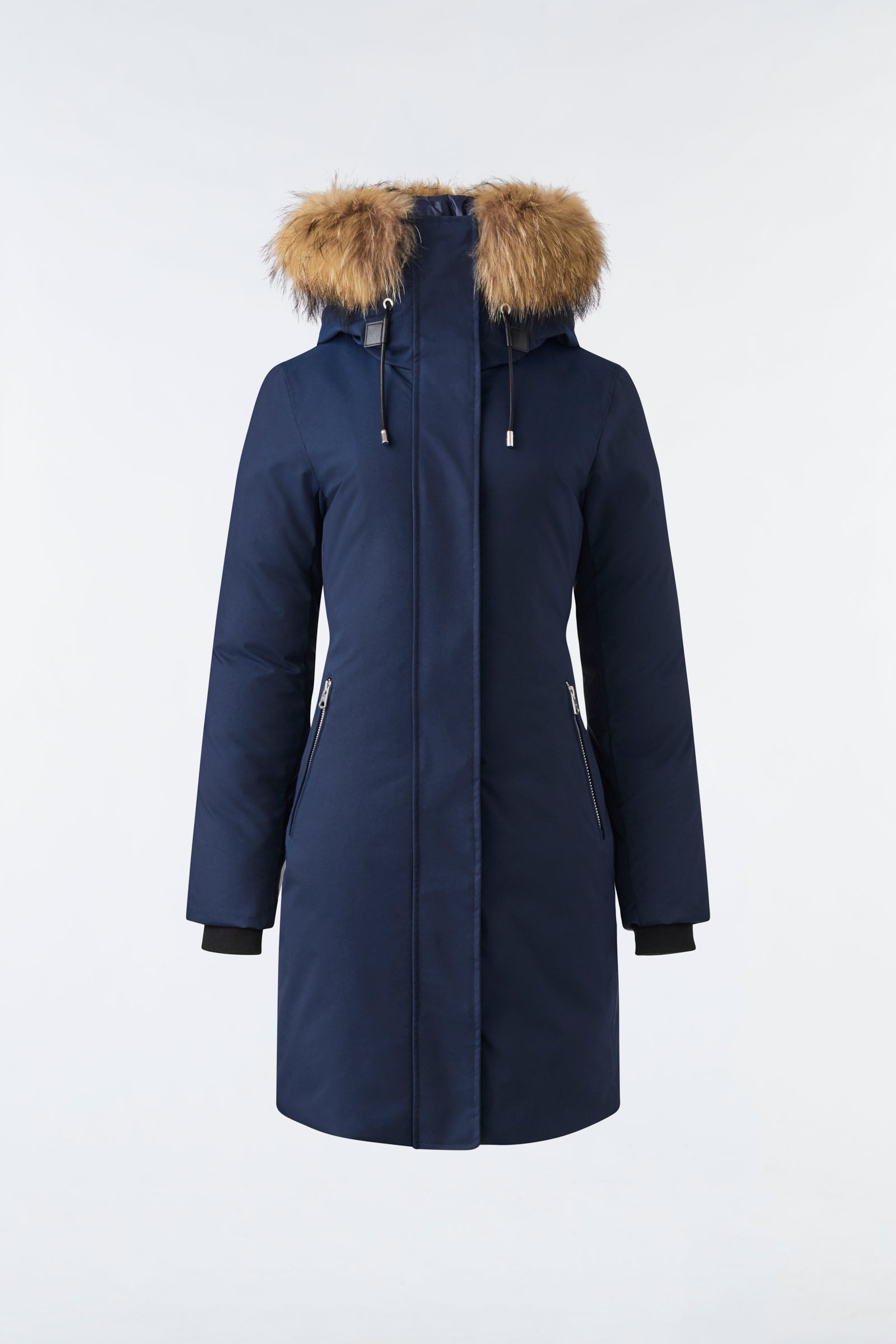 SHILOH 2-IN-1 fitted down coat with removable bib and natural fur - 1