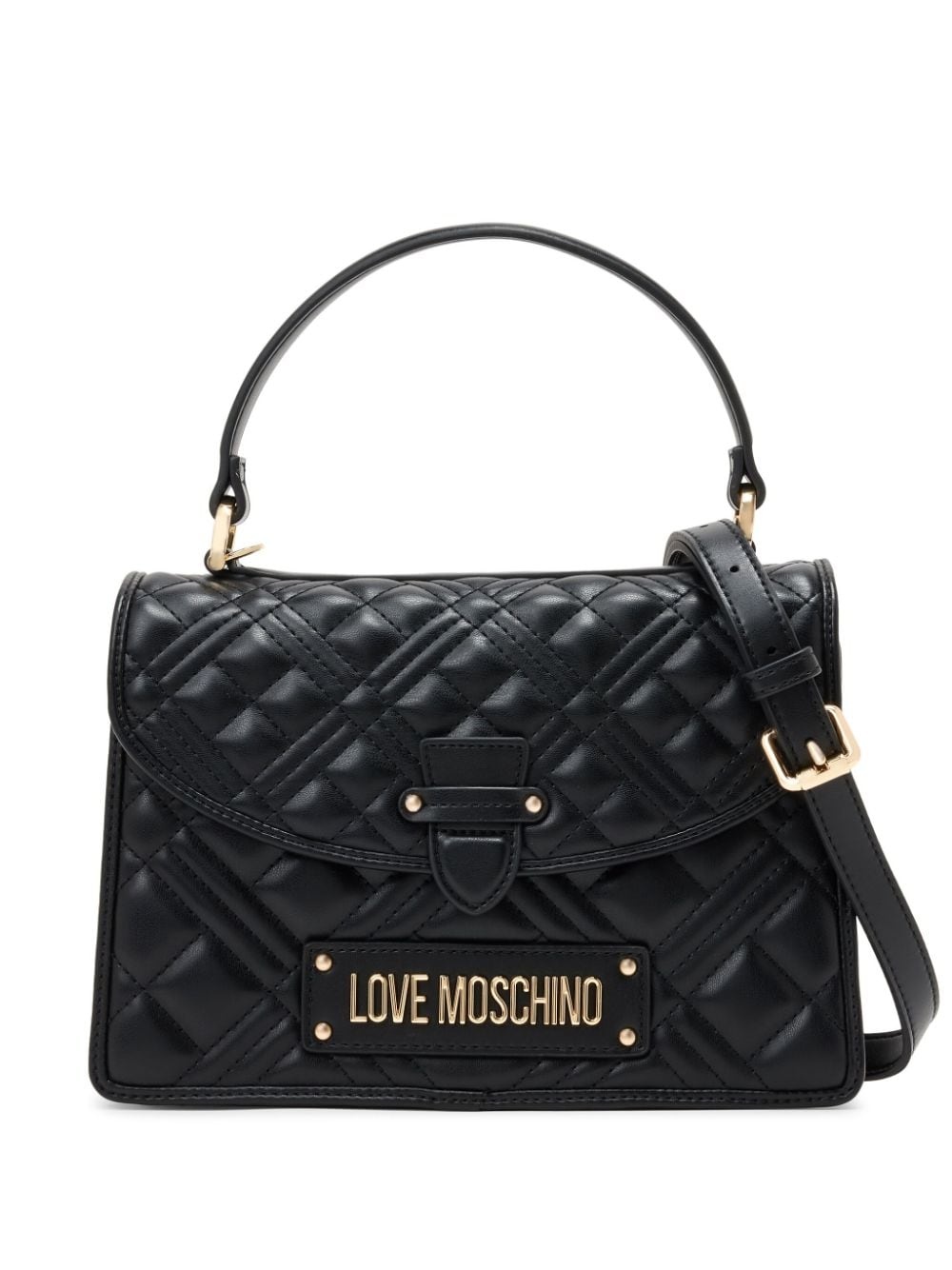 logo-plaque quilted tote bag - 1