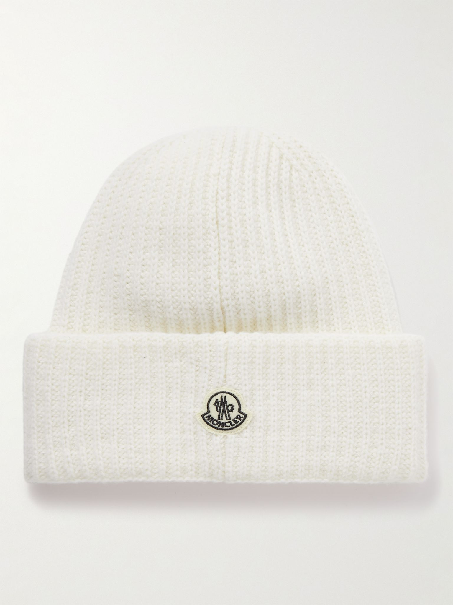 7 Moncler FRGMT Hiroshi Fujiwara Logo-Appliquéd Ribbed Wool Beanie White - 3