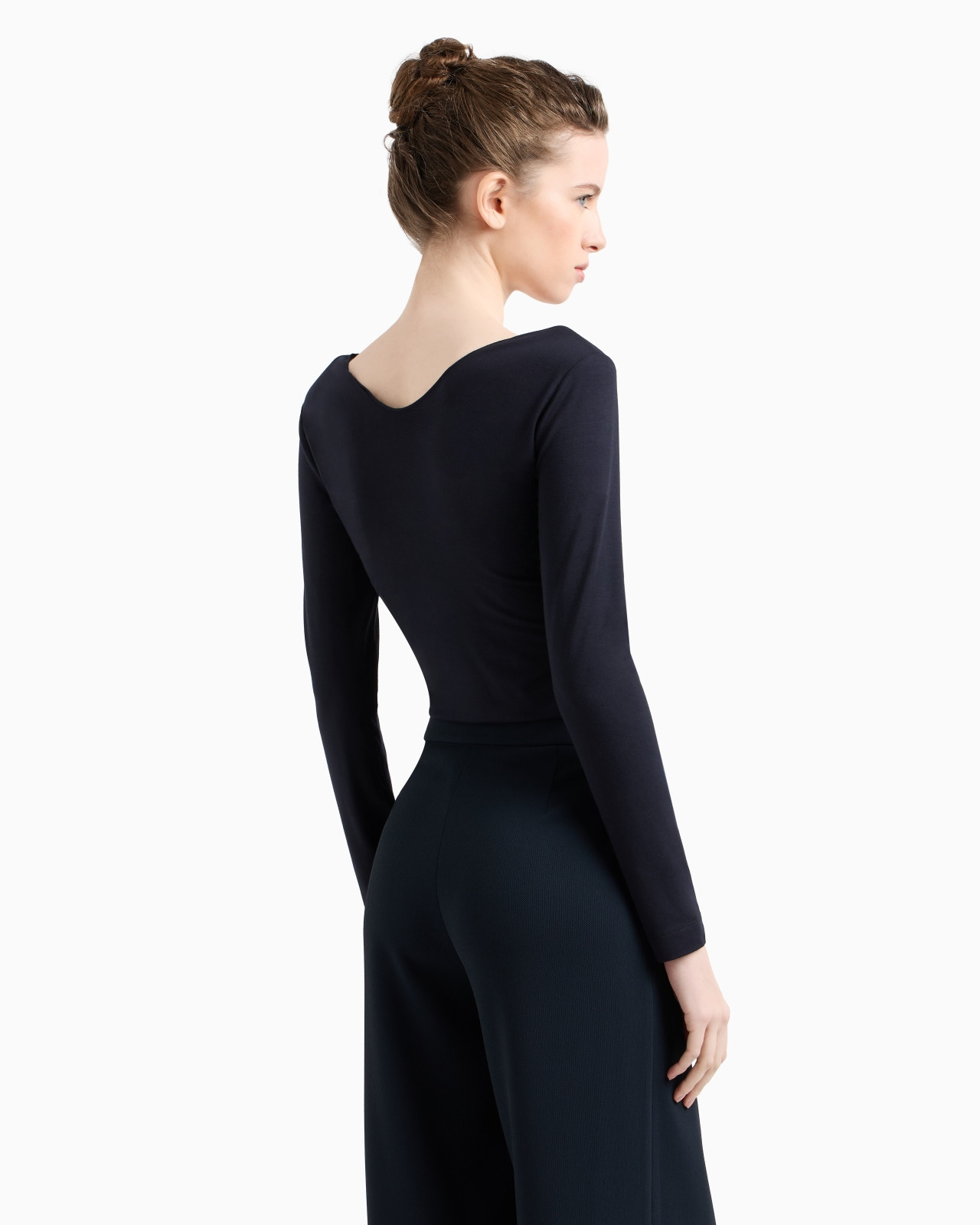 STRETCH JERSEY JUMPER WITH GATHERING DETAIL - 3