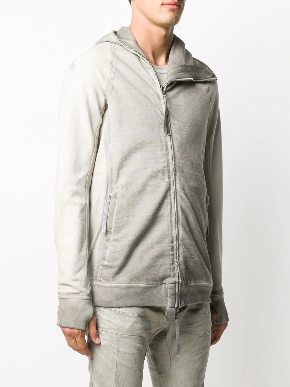 faded zip-up hoodie - 3