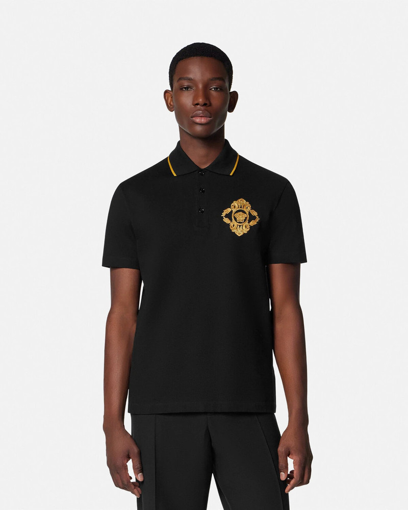 Embroidered Architectural Baroque Polo Shirt 4