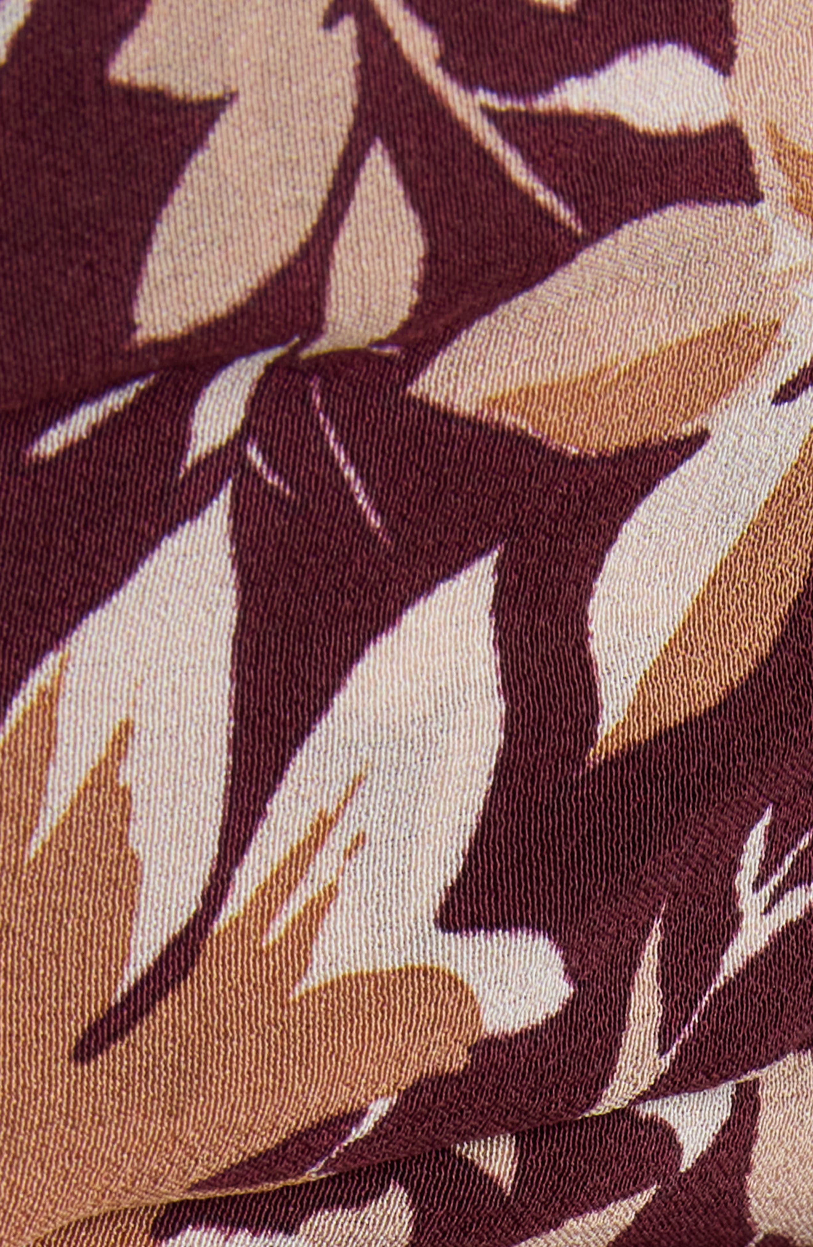 Chloé Floral Print Tie Front Silk Twill Crop Top in Maroon Pink at Nordstrom - 7