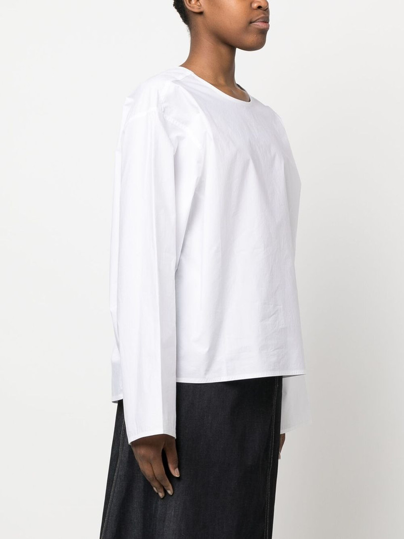 plain long-sleeve blouse 3