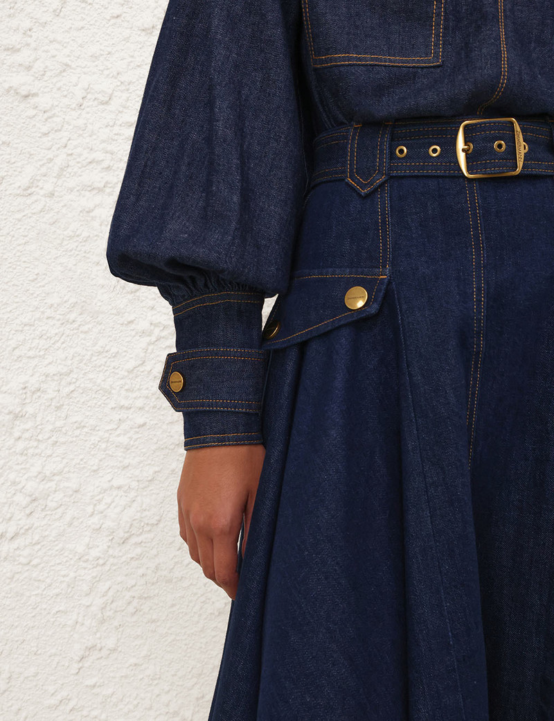 DENIM UTILITY MIDI SKIRT 5