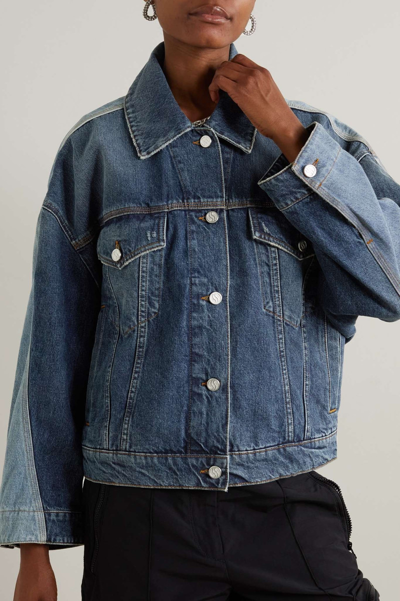 + NET SUSTAIN Double Vintage two-tone denim jacket 3