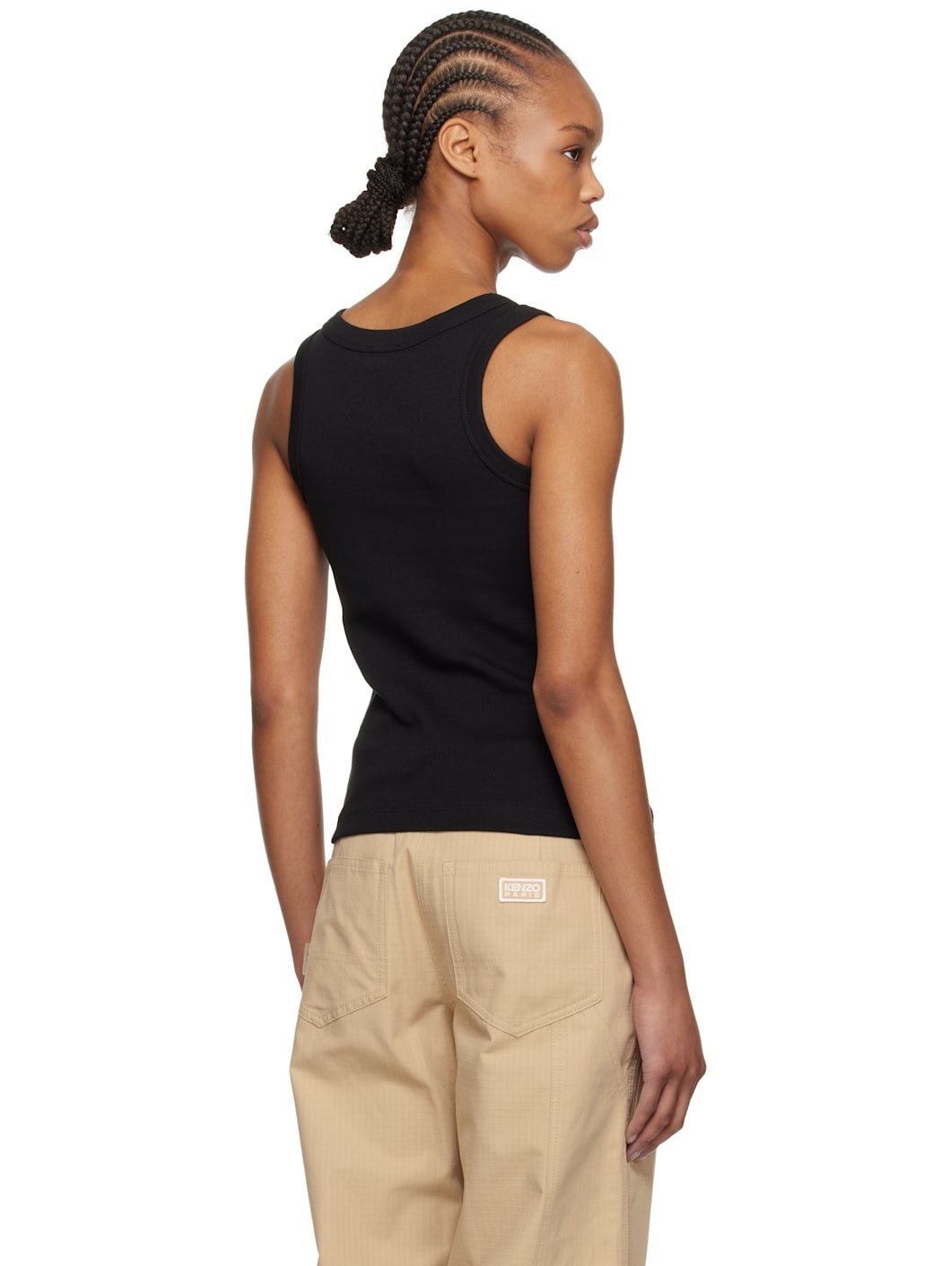 Black  Paris 'Boke Flower 2.0' Rib Tank Top - 3