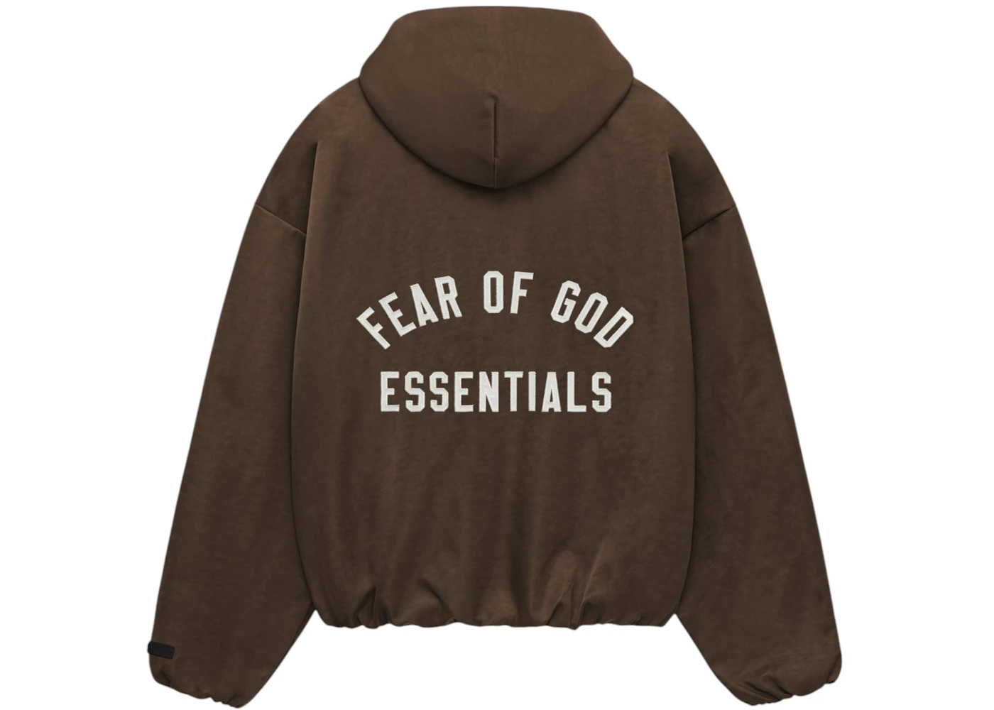 Fear of God Essentials Women's Textured Nylon Hooded Bomber Brown - 2
