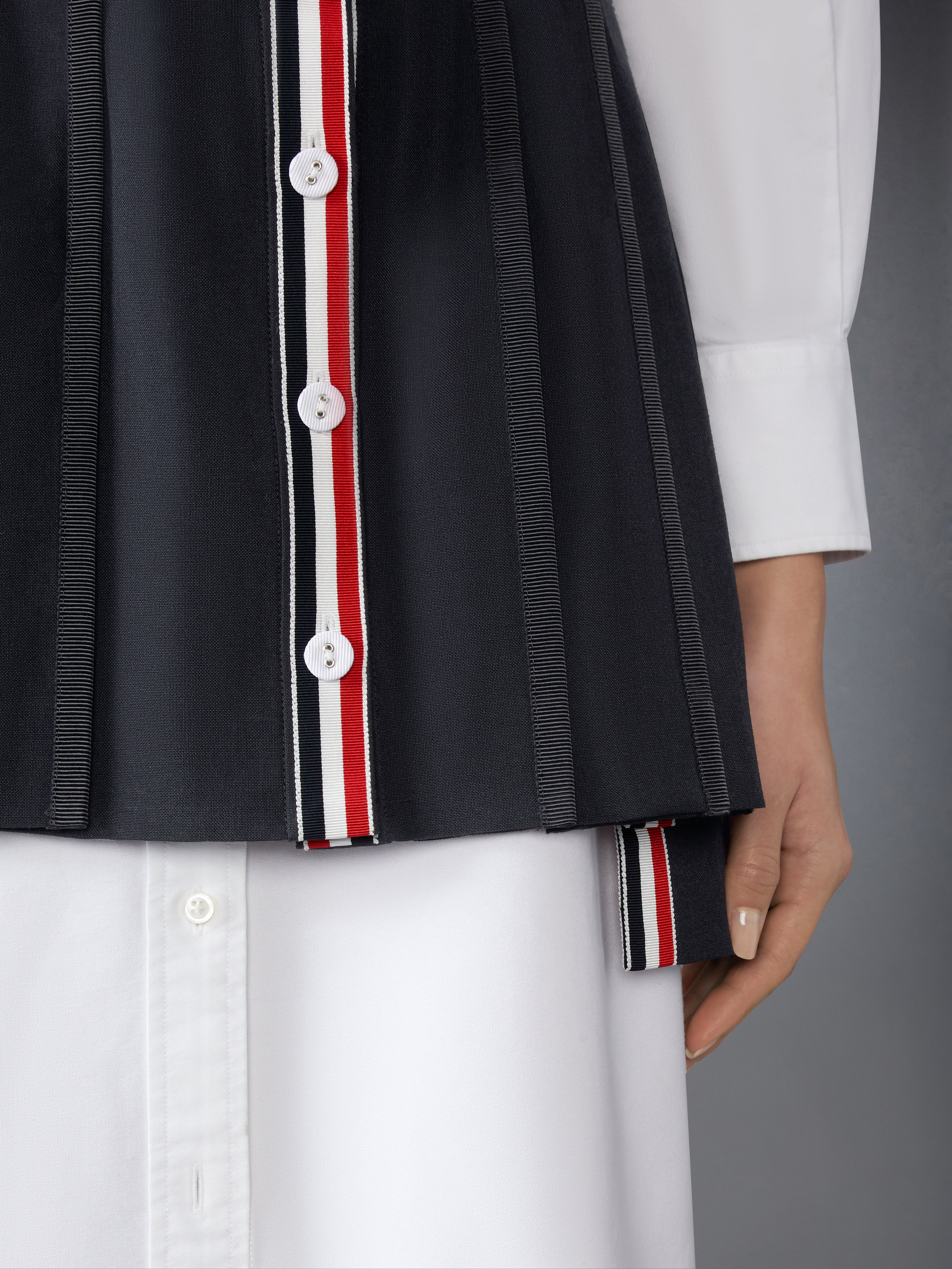SCHOOL UNIFORM PLAIN WEAVE MINI PLEATED WRAP SKIRT - 6