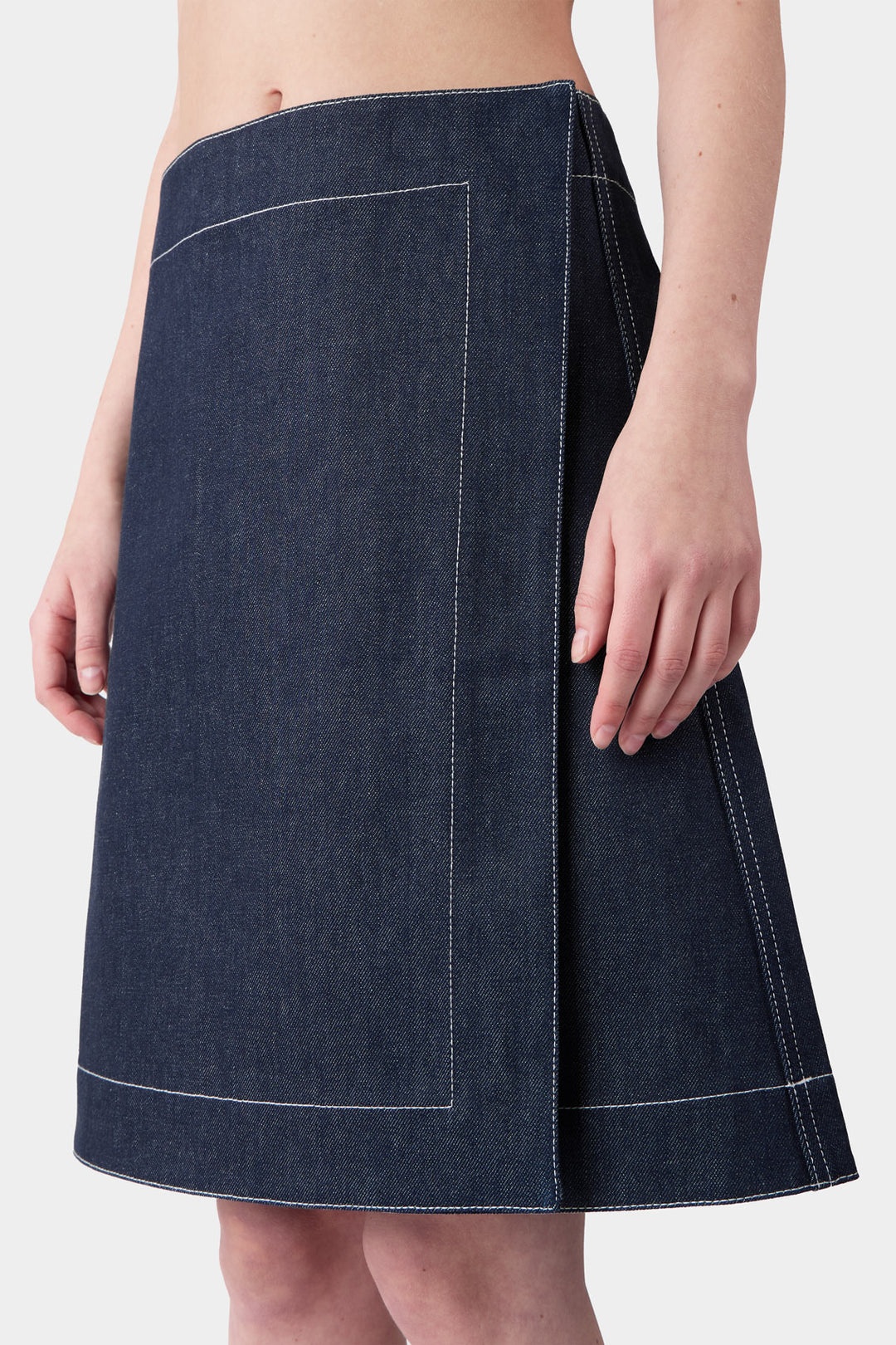 BELLIDENTRO REVERSIBLE SKIRT / denim & electric blue stripes - 4
