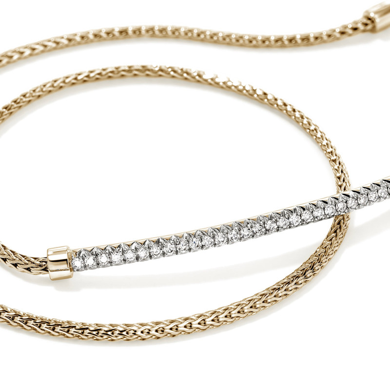 JOHN HARDY JH Essential Pavé Wrap Bracelet, Gold, Diamonds, 1.8MM outlook