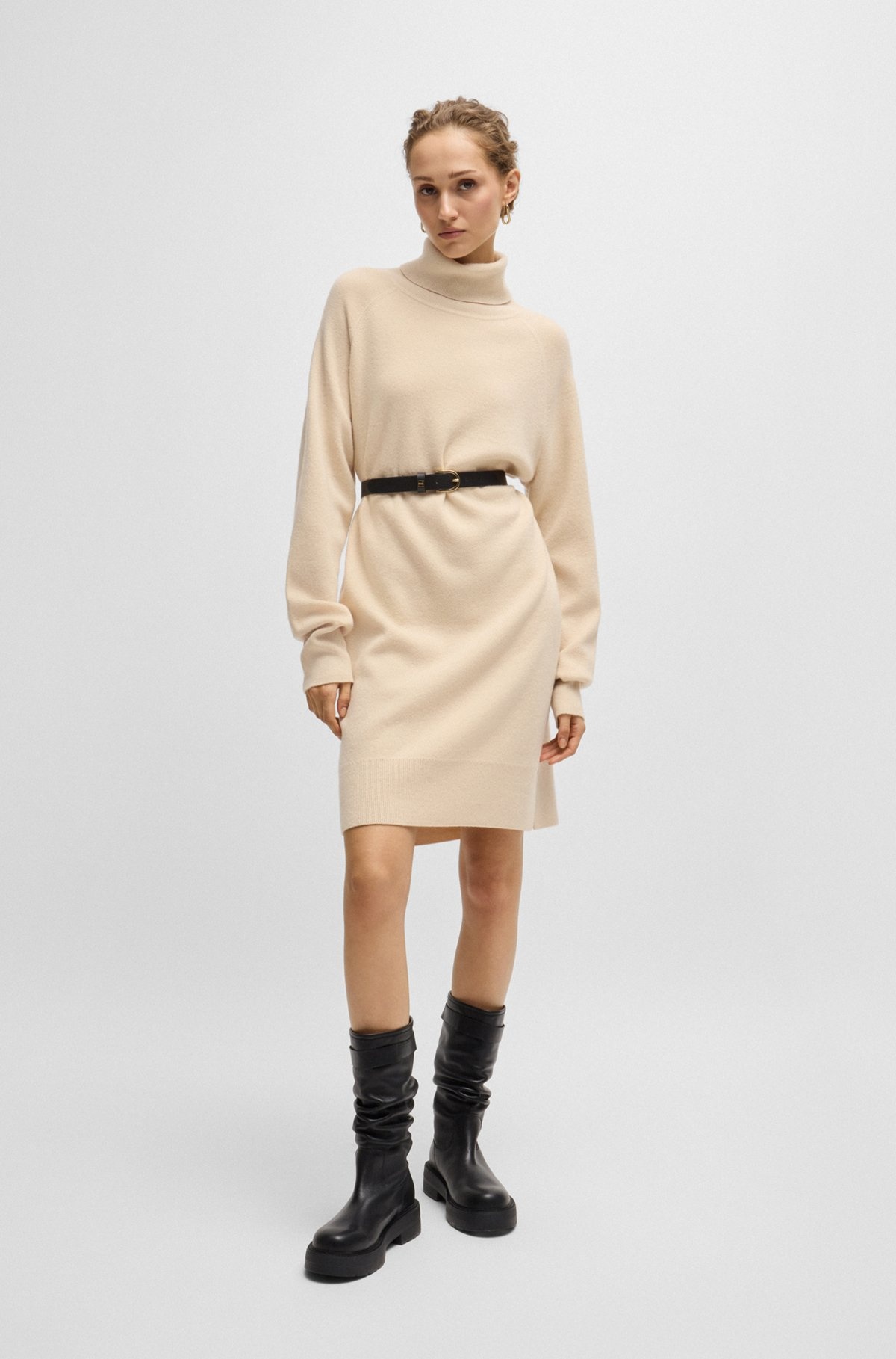 ROLLNECK SWEATER DRESS IN WOOL AND CASHMERE - 3