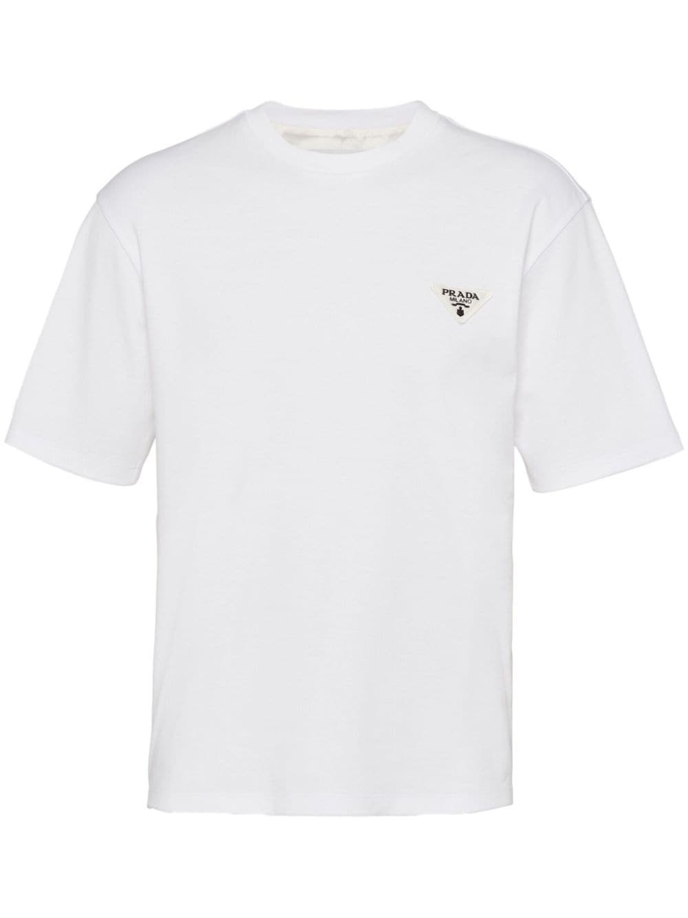 triangle-logo cotton T-shirt, Prada