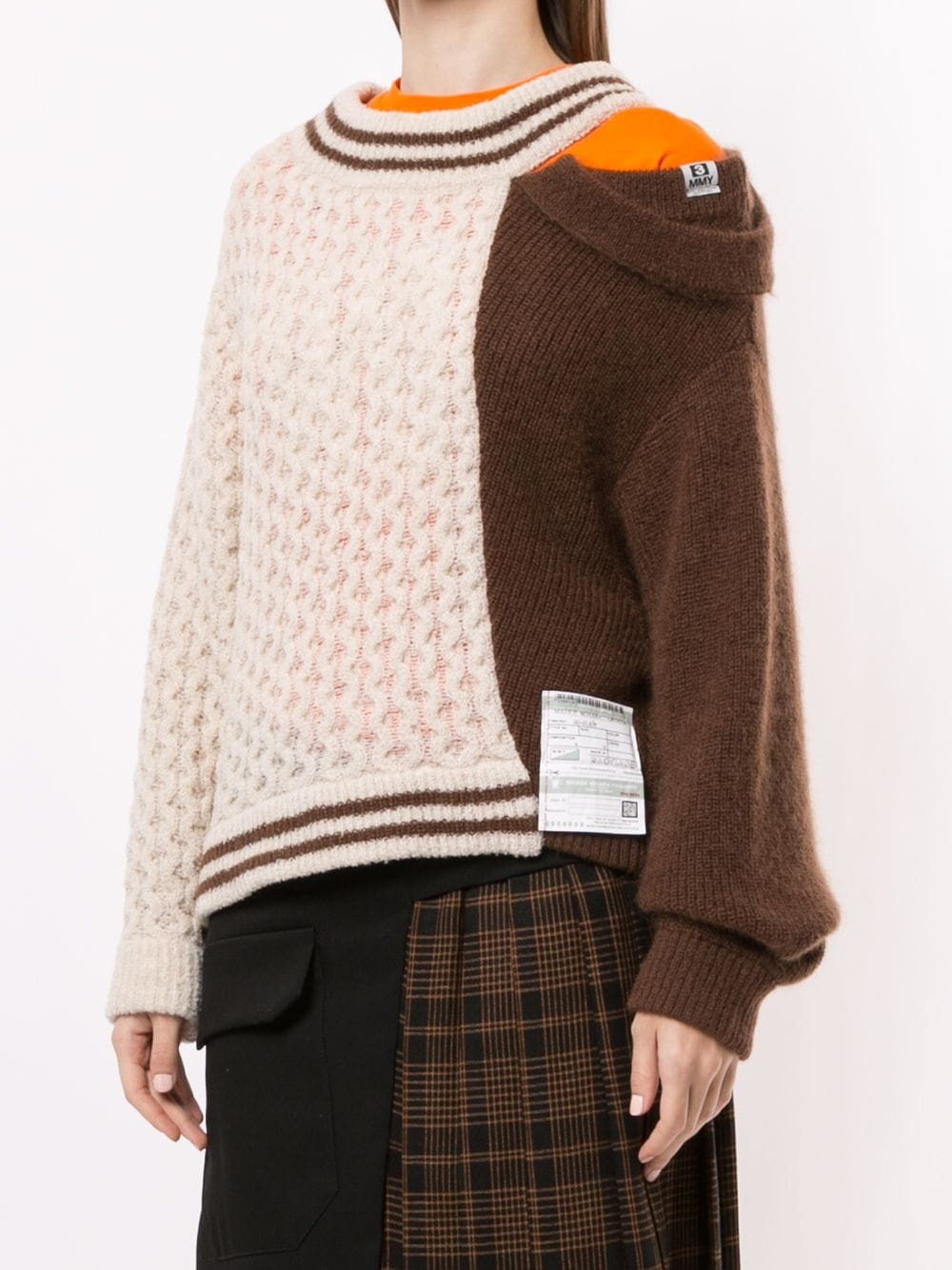 contrast-panel knit jumper - 3