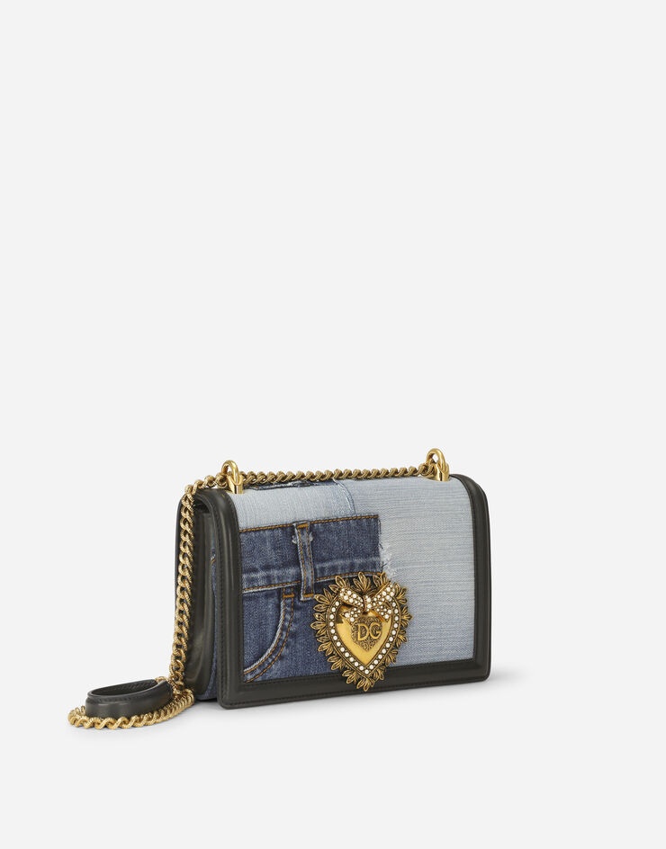 Medium Devotion bag in patchwork denim and plain calfskin - 3