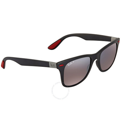 Ray-Ban Ray Ban Scuderia Ferrari Polarized Silver Mirror Chromance Square Men's Sunglasses RB4195M F602H2 52 outlook