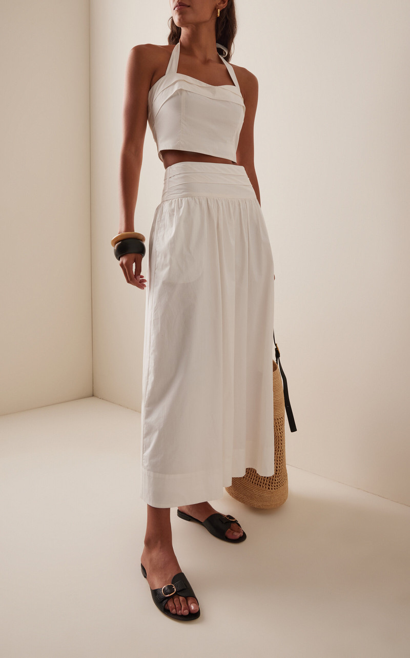 POSSE Rue Cotton Maxi Skirt ivory outlook