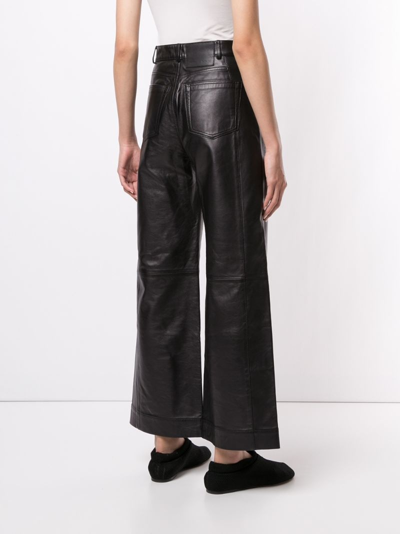 high-rise leather culottes - 7
