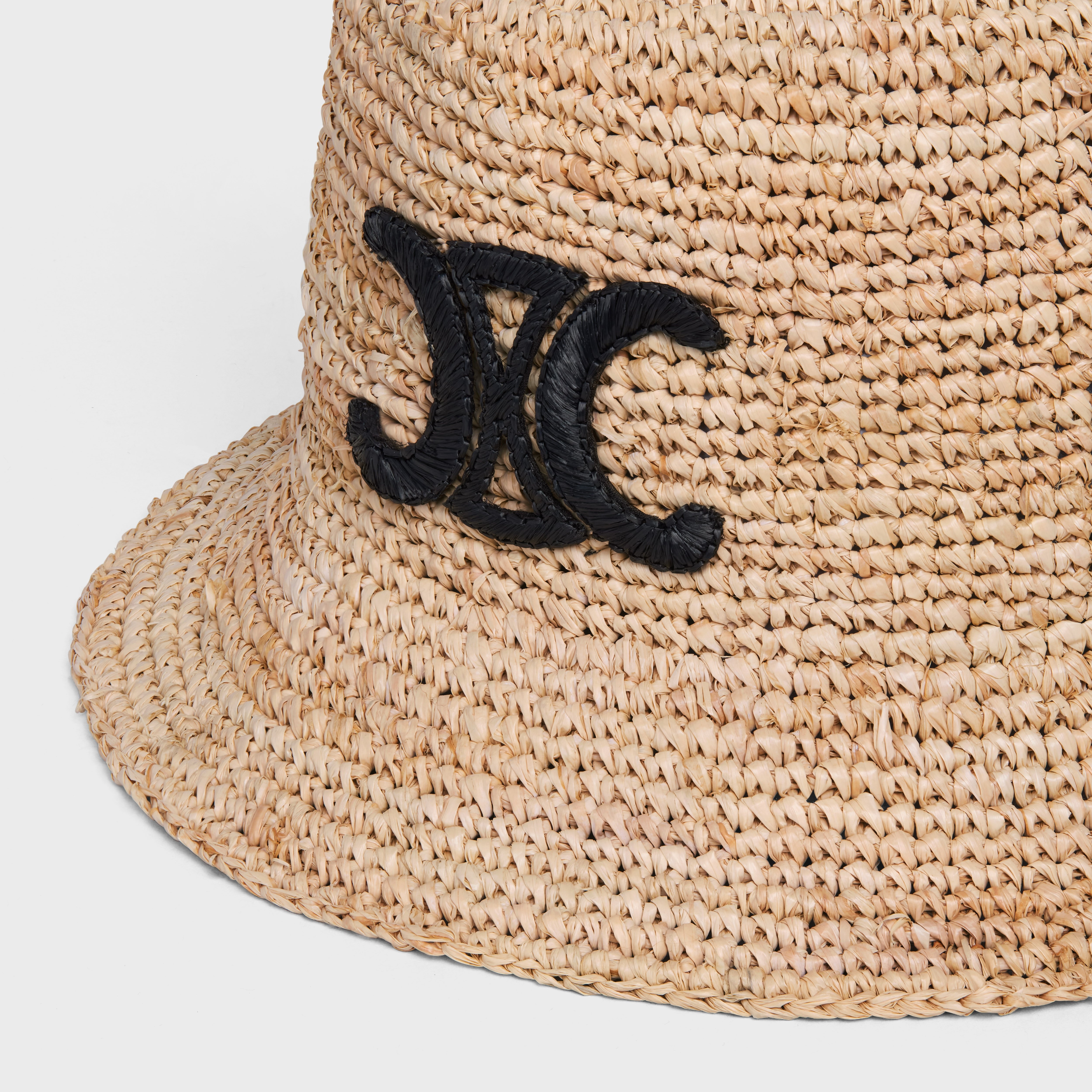 NATURAL RAFFIA TRIOMPHE BUCKET HAT - 3