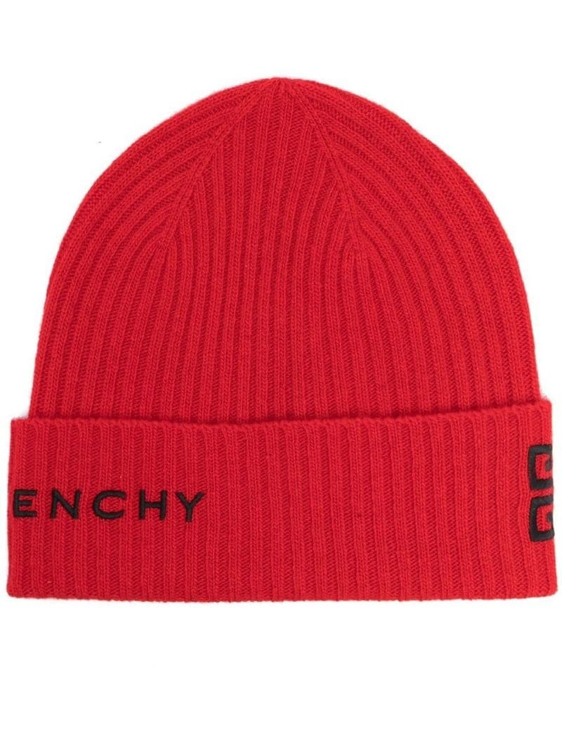 4G-embroidered ribbed-knit beanie 1