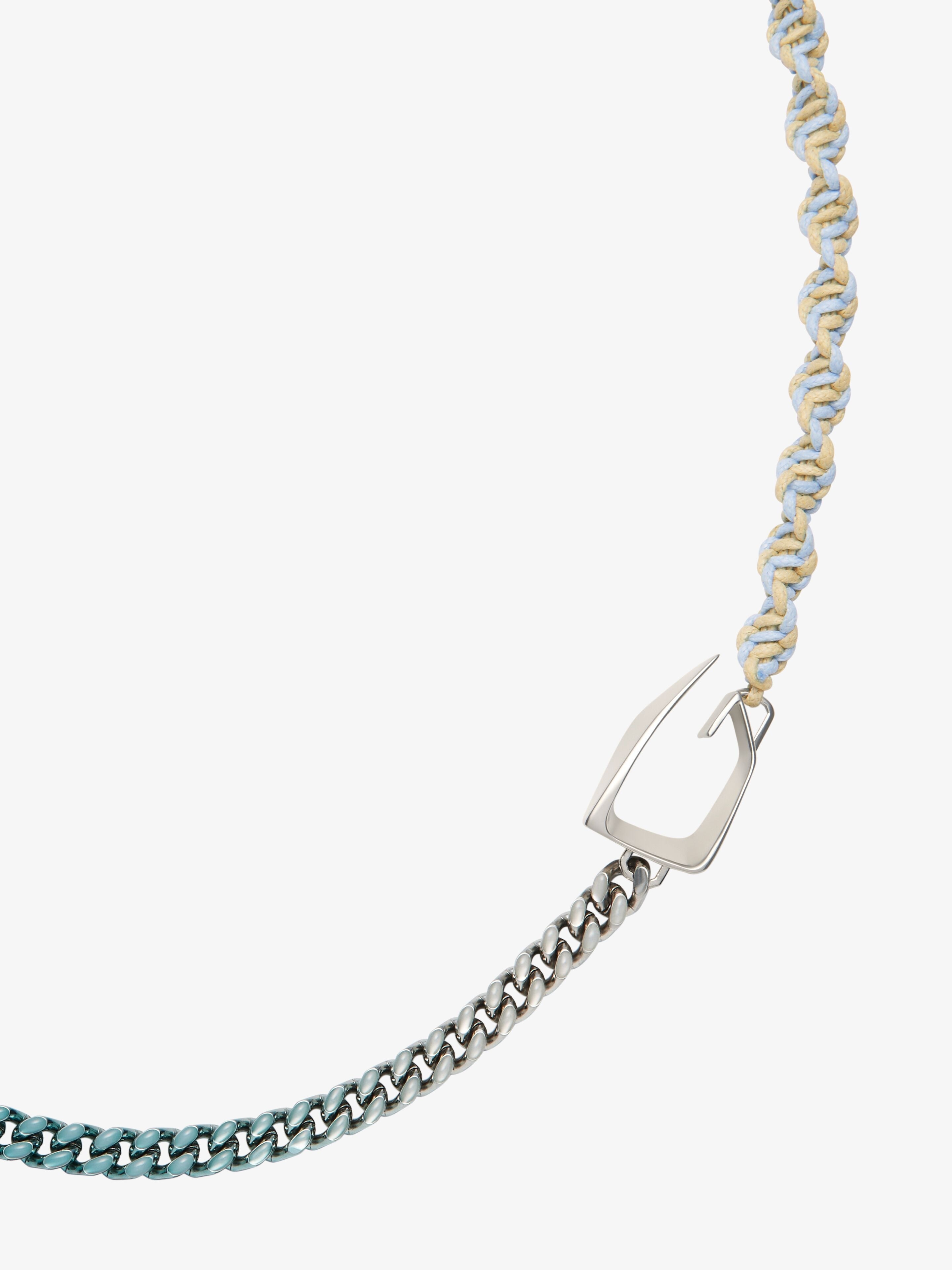 GIV CUT NECKLACE IN METAL, ENAMEL AND WOVEN COTTON - 4