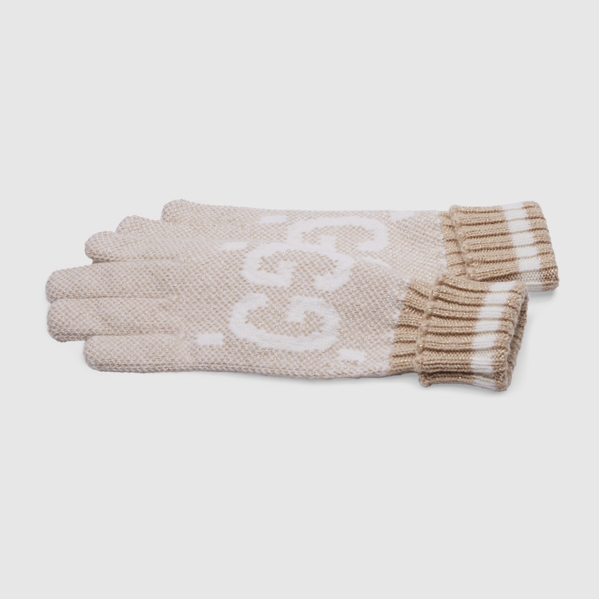 GG cashmere lamé gloves - 2
