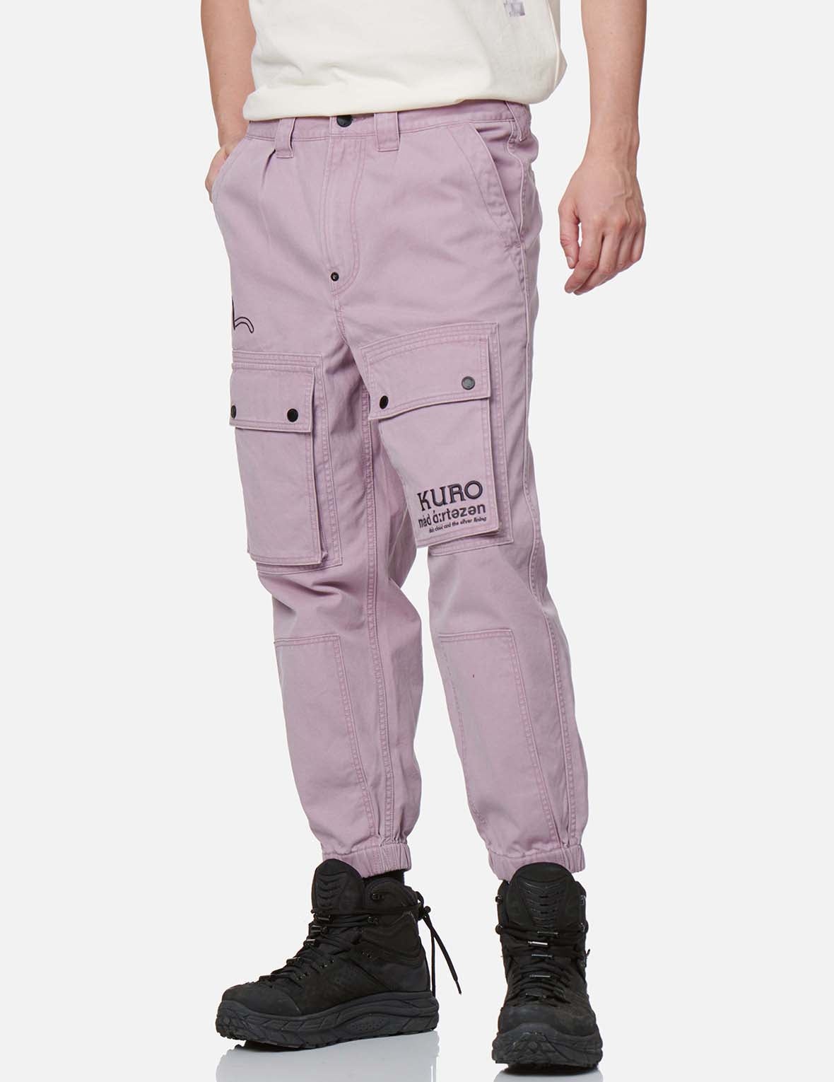 Brocade-pattern Embroidery Cargo Jogger Pants - 7