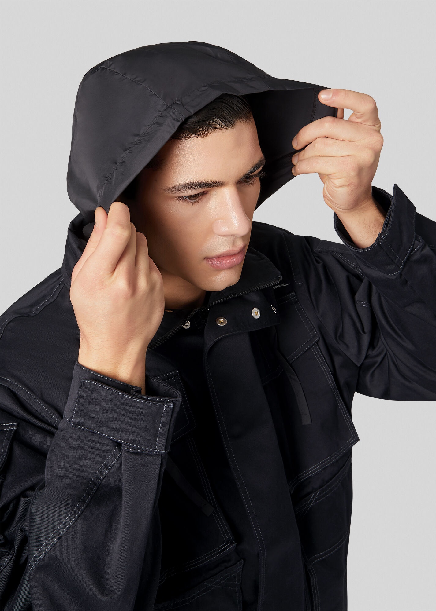 Cotton Gabardine Hooded Parka - 2