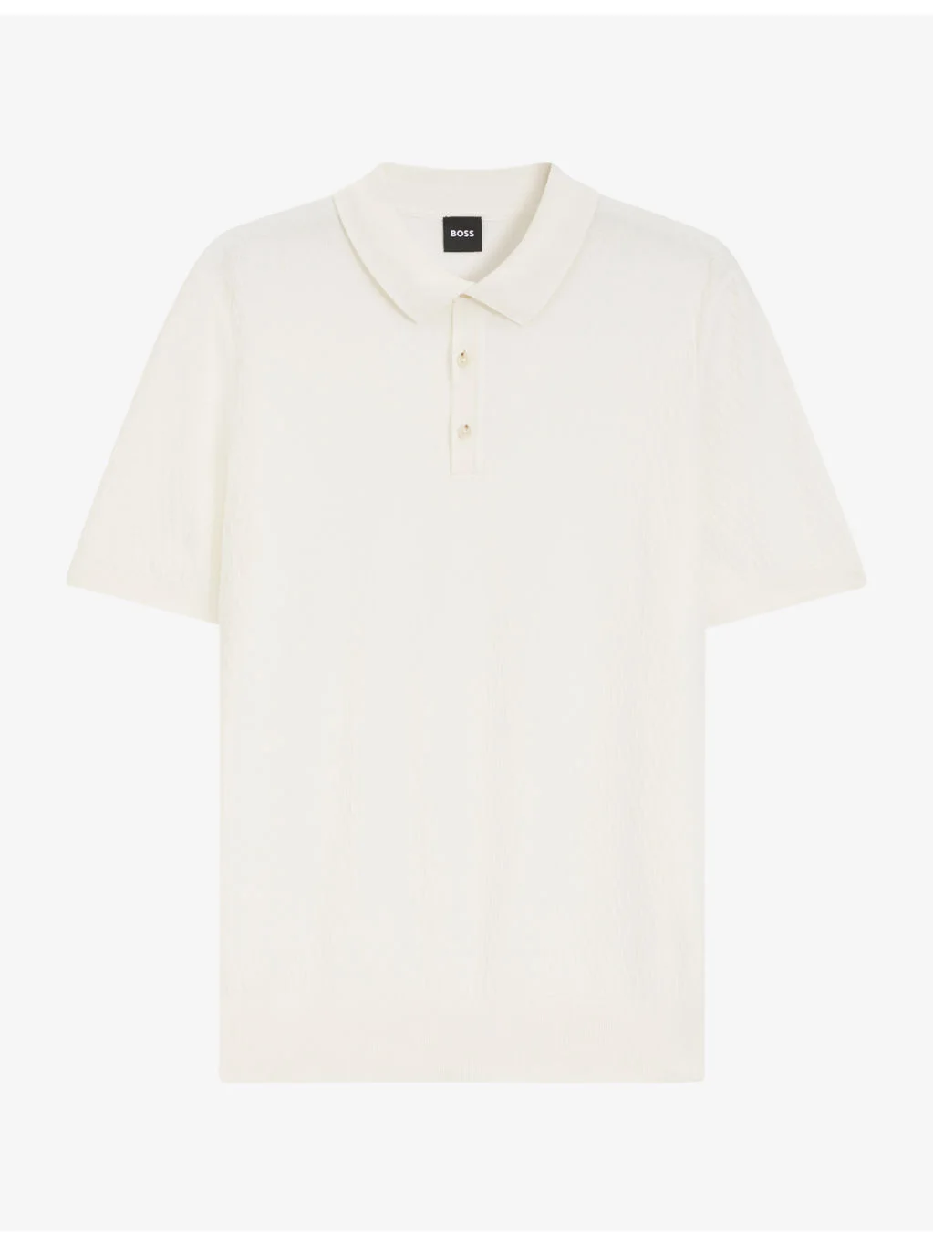 Jacquard Short-Sleeve Knitted Polo Shirt - 1