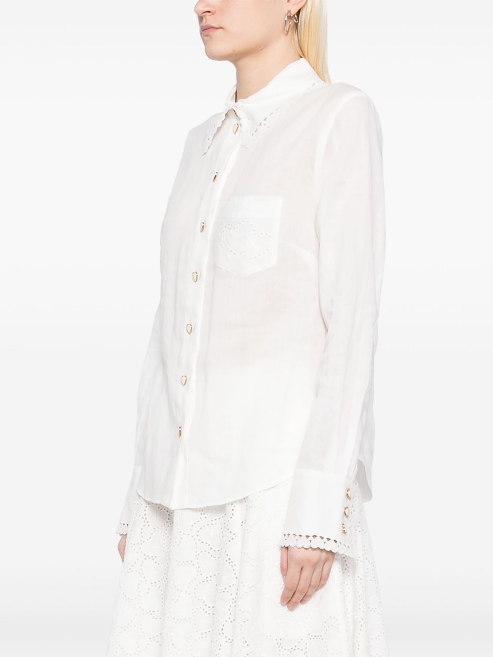 embroidered ramie shirt - 3