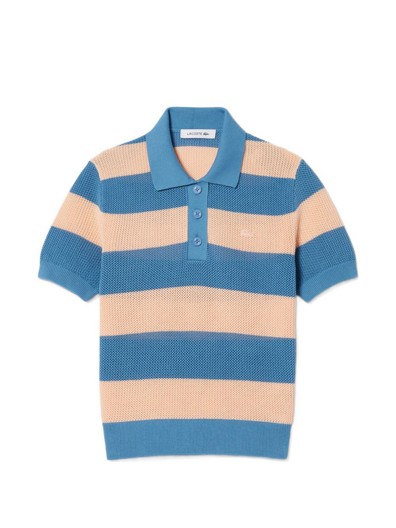 striped mesh polo shirt 1